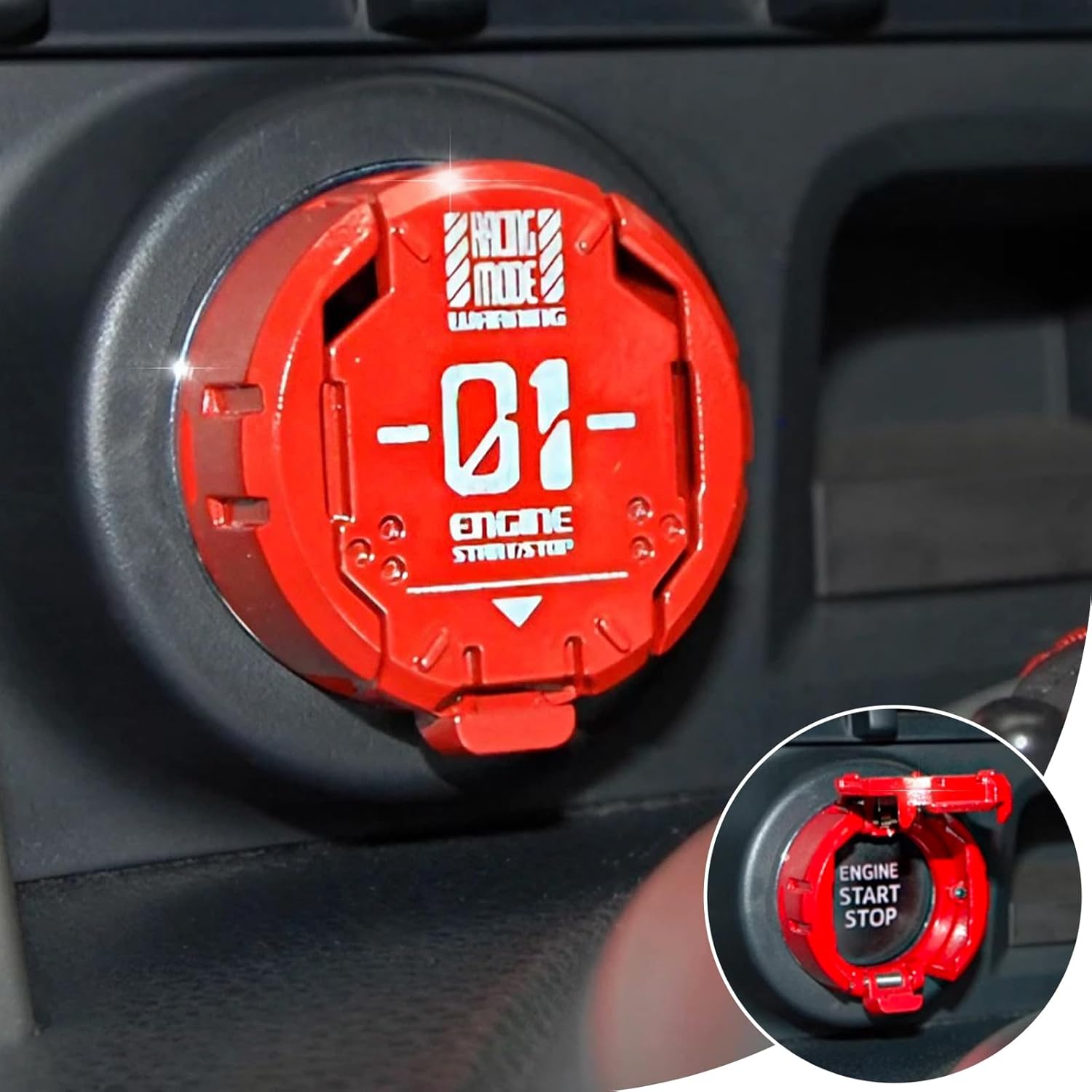 Cubierta de metal para botón de arranque, protector de metal para el botón de arranque del motor del automóvil, accesorios geniales para decoración