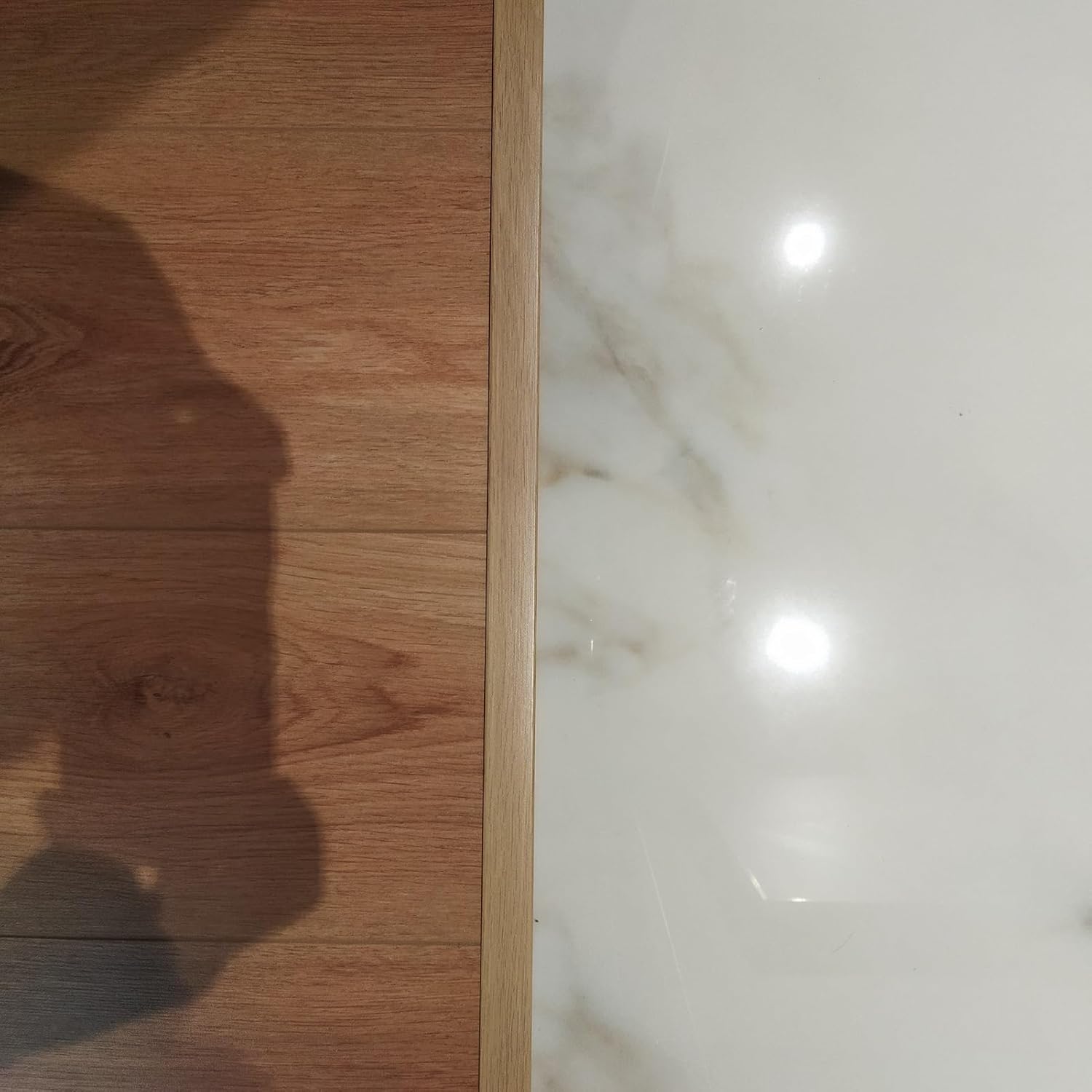 T-Molding – Tiras de transición de imitación de madera, umbral de puerta plana de alfombra a azulejo, borde de umbral autoadhesivo, tira de suelo de