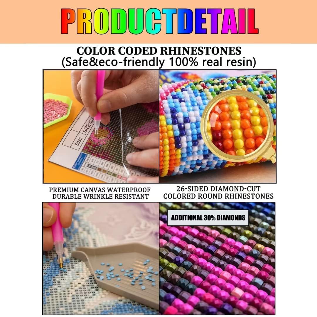 RMSGOZO Kits de pintura de diamantes de plantas emisoras de luz 5D, kit de arte de cristal redondo con rosas moradas sexy para adultos y niños, para