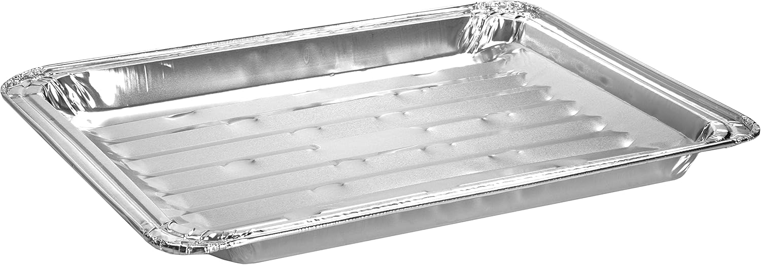 Sartenes de papel de aluminio resistente  Sartén desechable antiadherente para horno asador para hamburguesas, filetes, tocino, asados, verduras