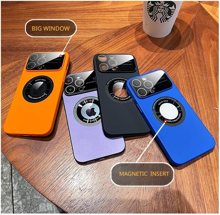 Funda magnética para iPhone 14 Pro Max compatible con Magsafe, protección completa de cámara con protector de lente, ultrafina para hombres y