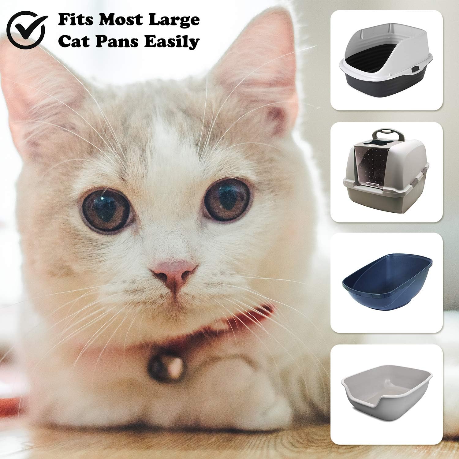Revestimientos para arena para gatos, 21 forros resistentes para cajas de arena con cordón, bolsas extra jumbo, sin perfume, 45 x 18 pulgadas