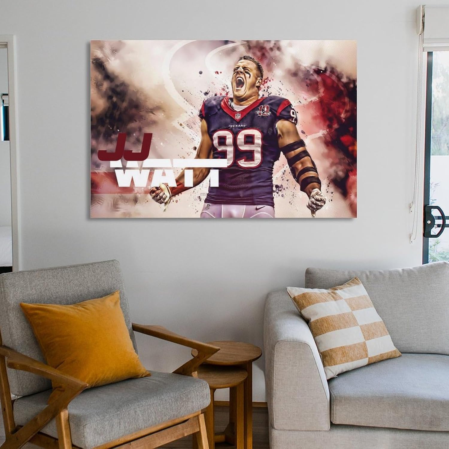 ANDUI Póster de JJ Watt DT Muscle Defender Rising Star Wall Art Picture Painting Póster impreso en lienzo Obras de arte para dormitorio, sala de