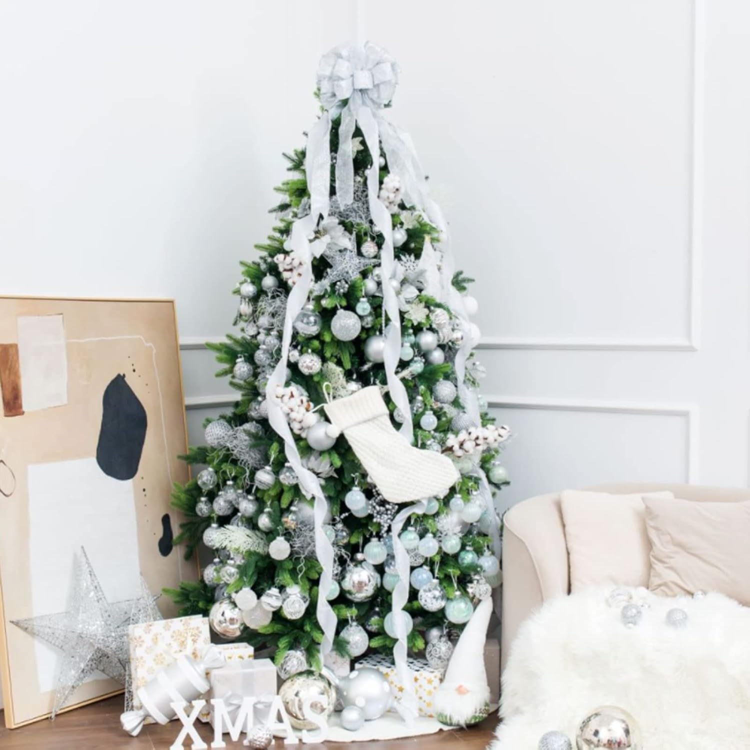 Adornos de bola de Navidad de 3.15 pulgadas, 12 piezas de bolas de lentejuelas con purpurina, bolas para árbol de Navidad, bodas, fiestas,