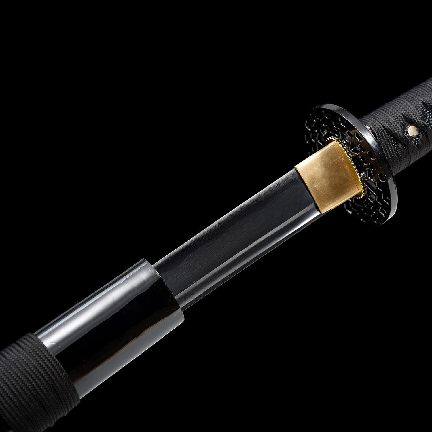 JIHPEN sword, Katana negra, espada samurai de espiga completa, afilada, hoja de acero de resorte con vaina negra, variedad de estilos de 41 pulgadas