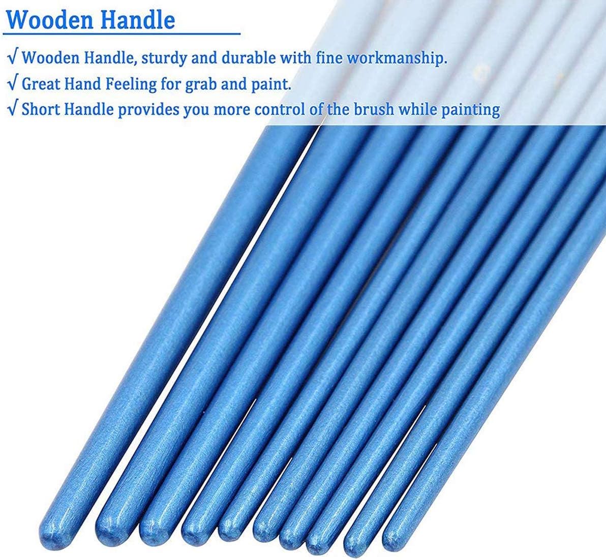 BOSOBO Juego de 6 pinceles de pintura, 60 pinceles de punta redonda puntiaguda, pinceles de nailon para artistas del cabello acrílicos para aceite