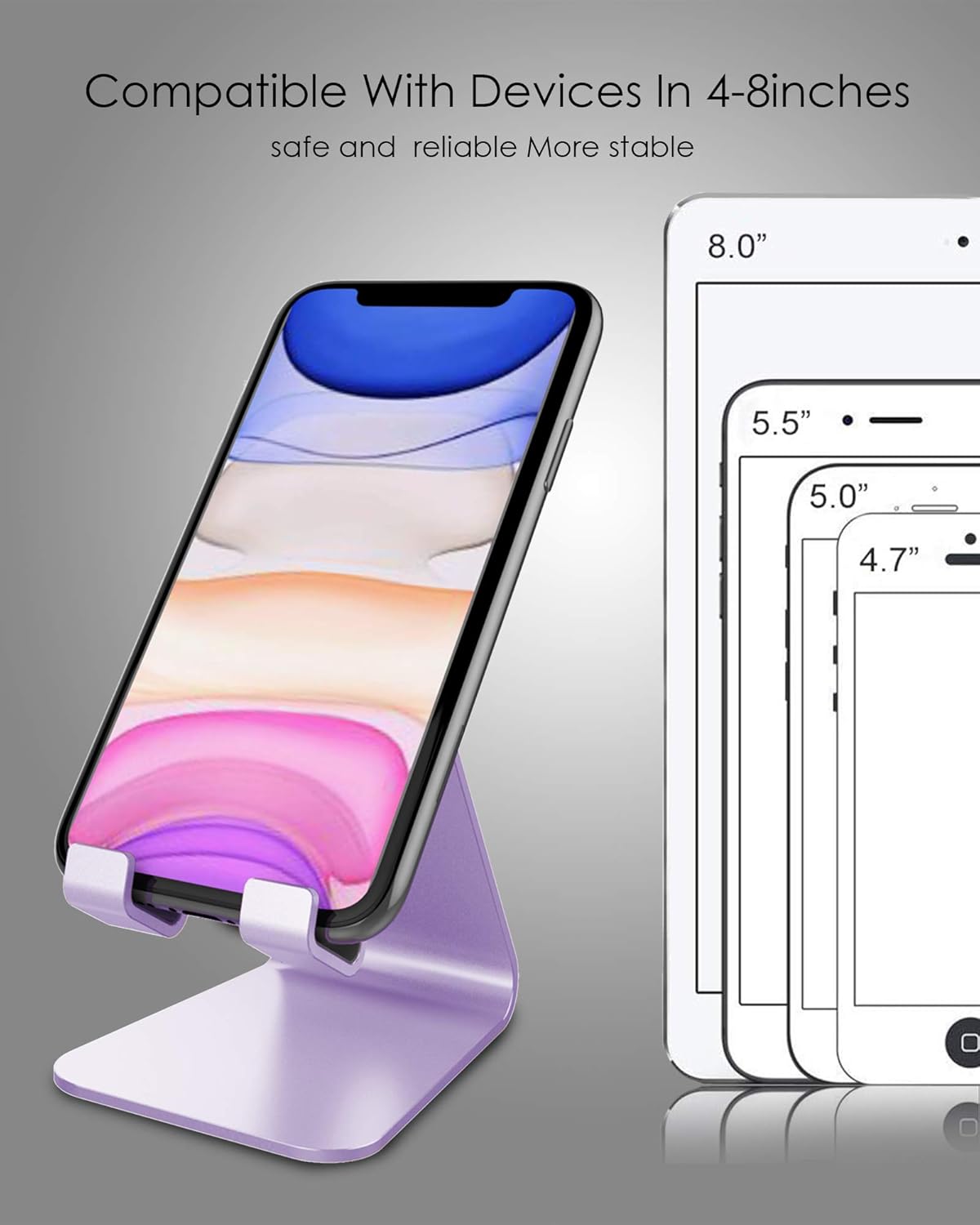 CreaDream – Soporte para teléfono móvil, soporte de aluminio, compatible con interruptor, todos los teléfonos inteligentes, iPhone 11 Pro Xs Max Xr
