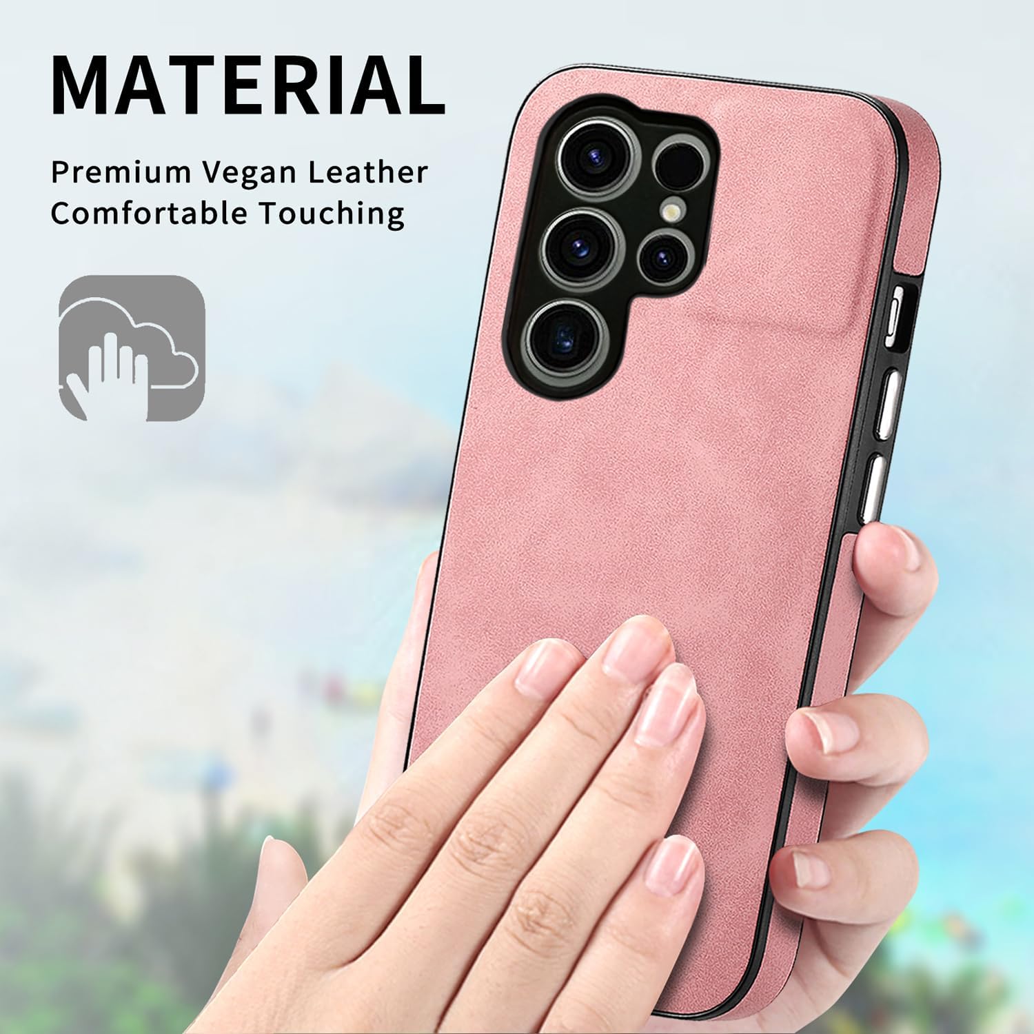 Asuwish Funda de teléfono para Samsung Galaxy S23 Ultra 5G con protector de pantalla de vidrio templado y funda delgada de cuero suave, accesorios