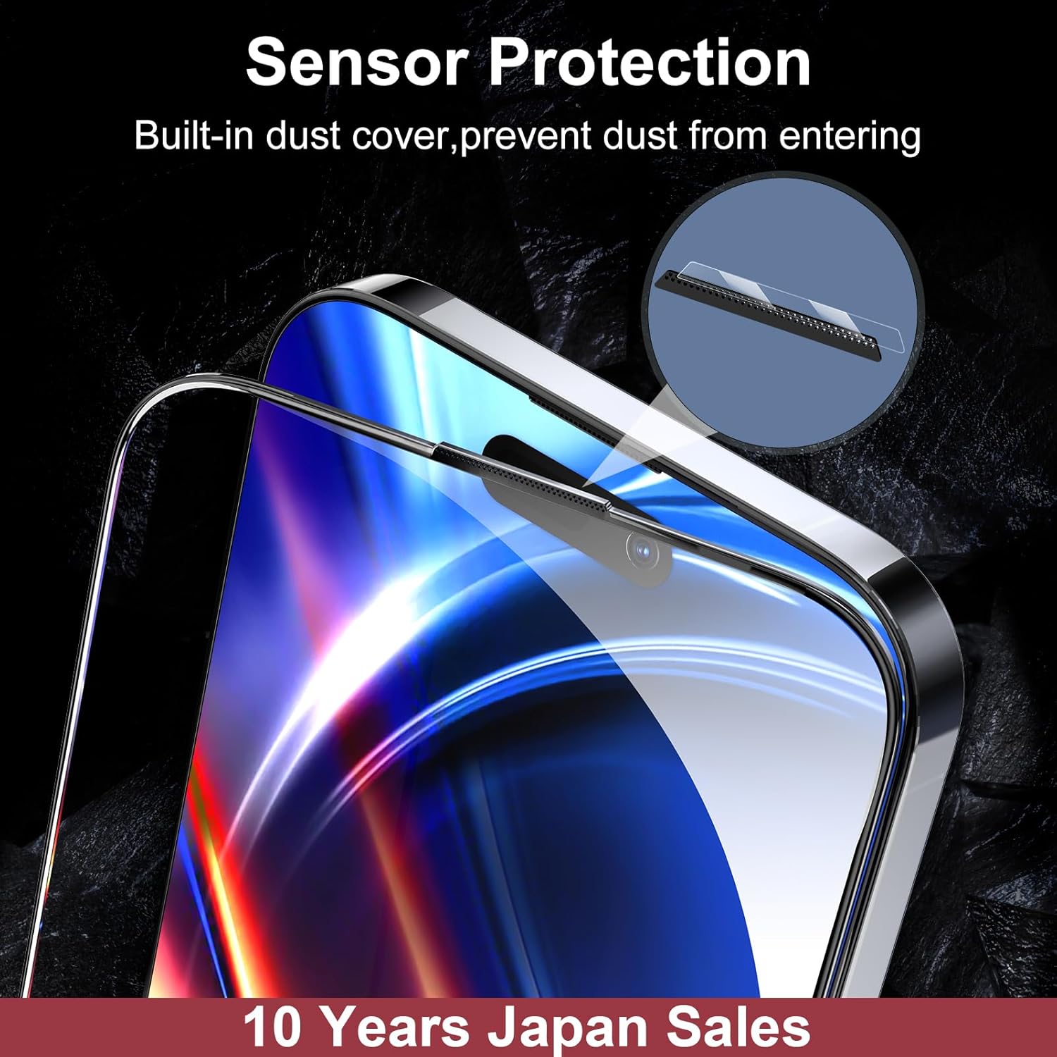OAproda 1 pieza más fuerte que 3 piezas  Protector de pantalla integrado a prueba de polvo para iPhone 15 Pro Max protección completa 9H+