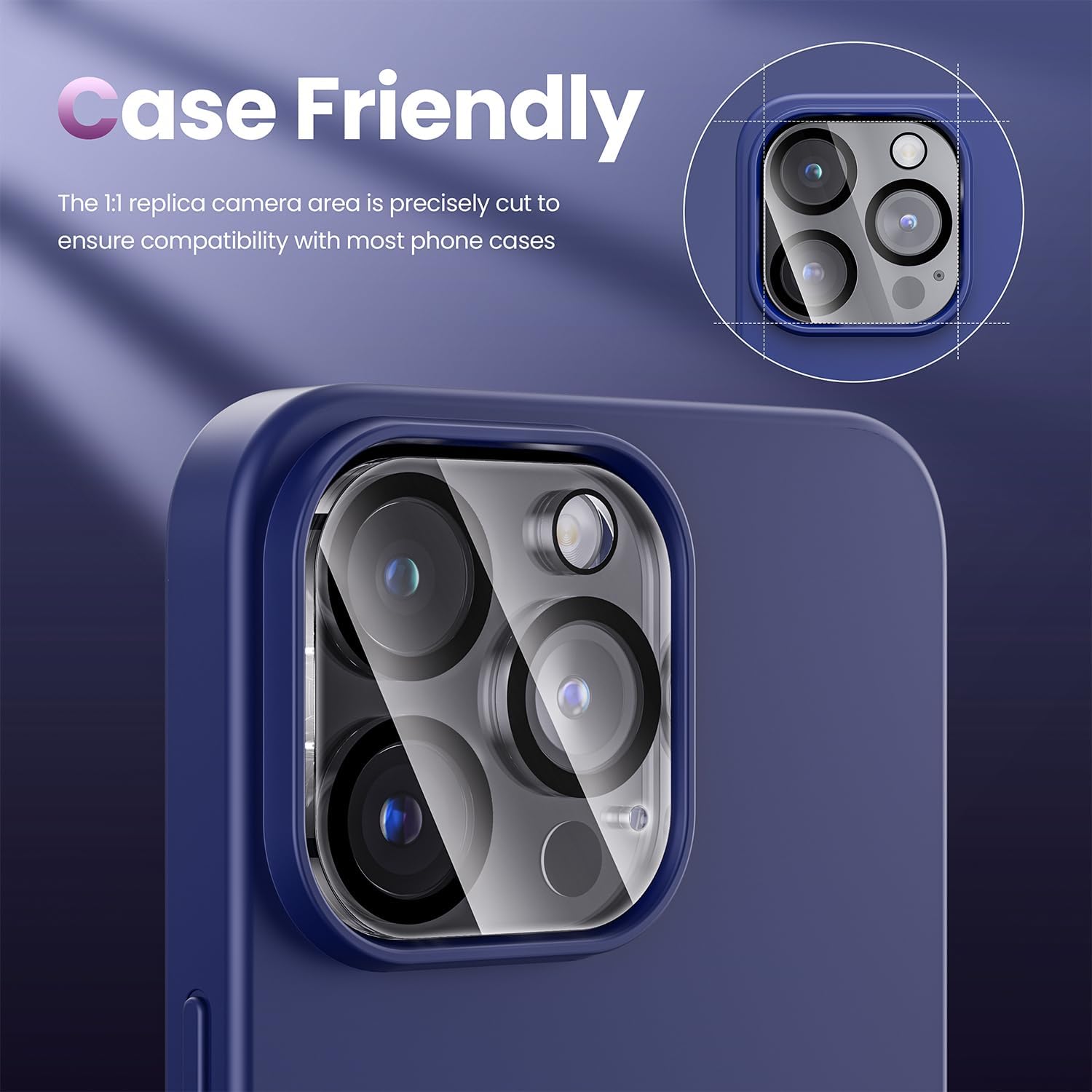 Protector de lente de cámara para iPhone 15 Pro MaxiPhone 15 Pro, modo de disparo nocturno compatible con fundas resistente a los arañazos Protector