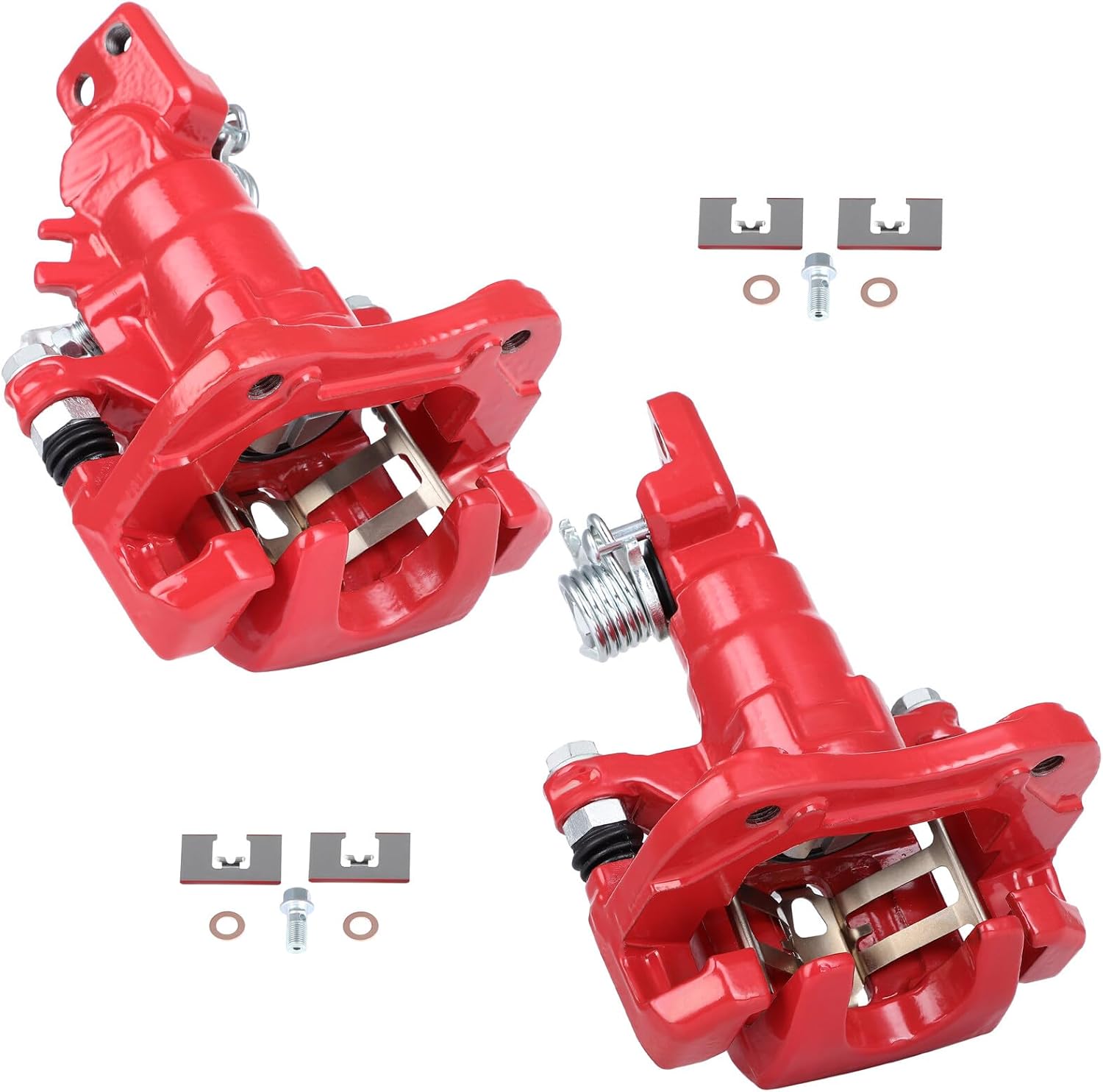 SCITOO Pinzas de freno traseras izquierdas+derecha con soporte 19-B2068 19-B2069 rojo compatible para Acura TSX 2004-2008 para Honda para Accord
