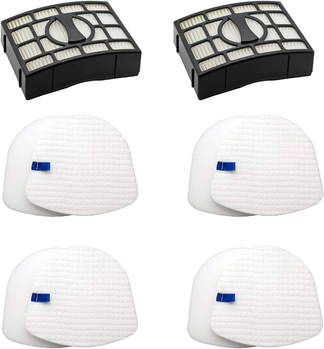 Lemige Piezas de repuesto para filtros de vacío Shark Navigator Zero-M Lift-Away ZU560 ZU560C ZU561 ZU562 ZU572 UV650 UV725, 2 filtros de poste + 4