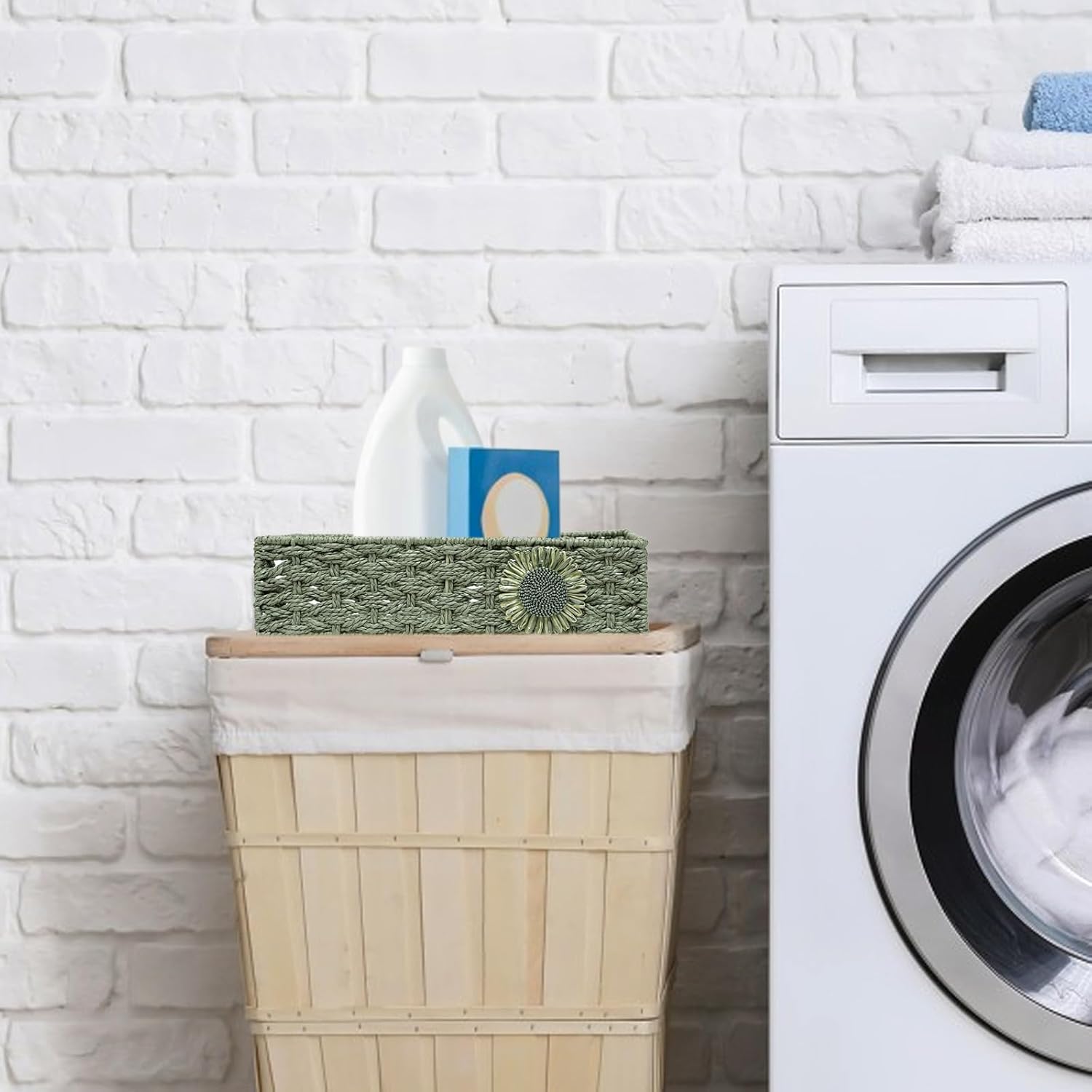 Cesta de papel higiénico para cesta de baño para organizar bandeja de baño para mostrador, cesta de almacenamiento para organizador de baño, color
