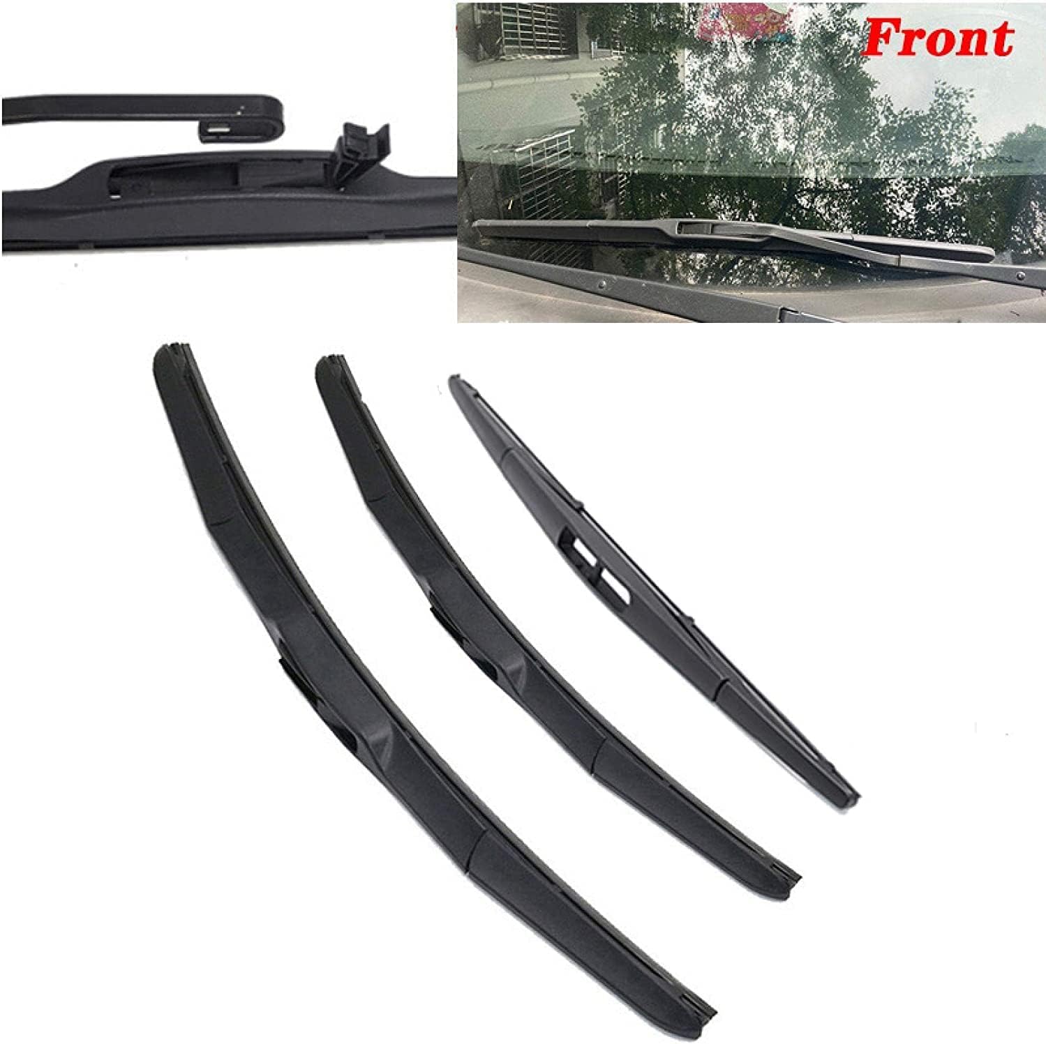 Juego de limpiaparabrisas delantero y trasero de automóvil, para M&azda 2 Mazda2 Demio DJ 2015-2019 accesorios de limpiaparabrisas delantero y