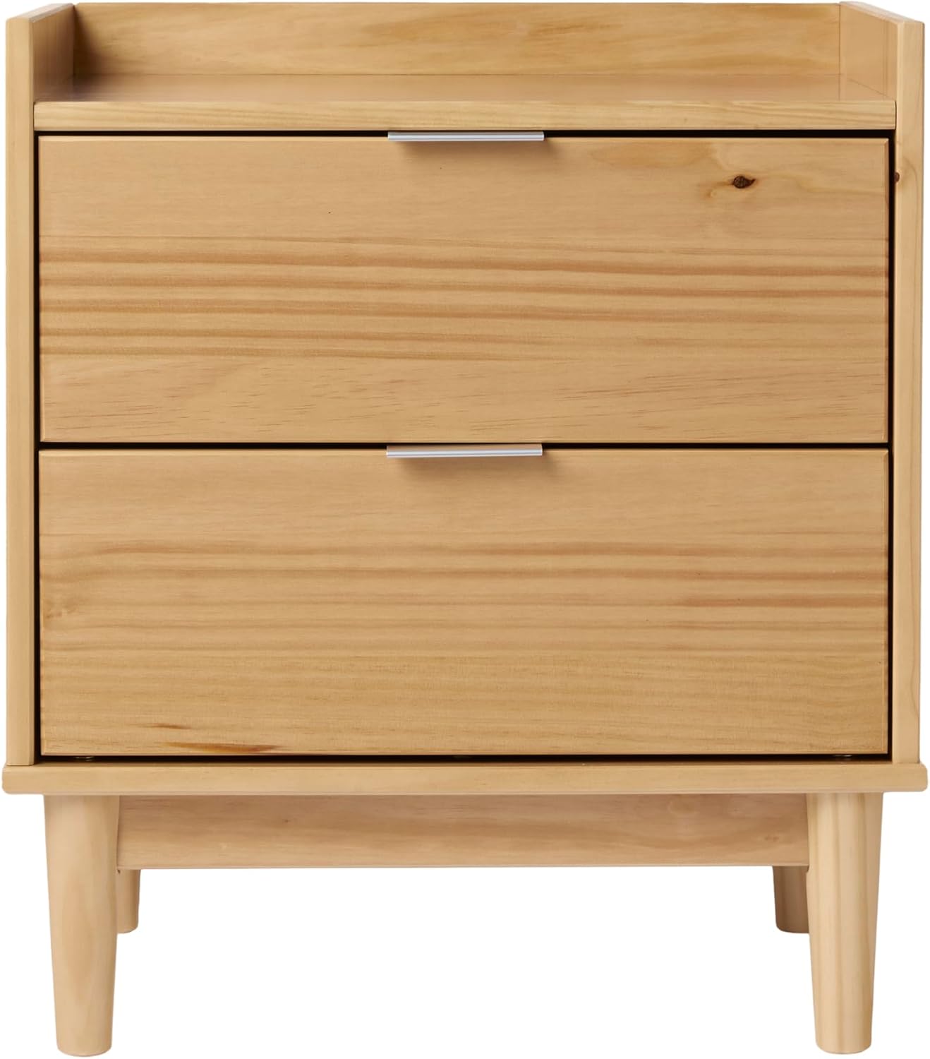 Walker Edison Blythe Mid-Century – Mesita de noche moderna con 2 cajones, 20 pulgadas, pino natural
