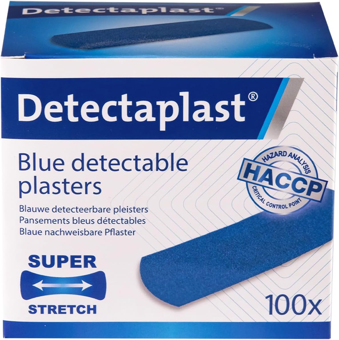 Detectaplast Yesos Azules Elásticos, Metales Detectables y Flexibles, Kit de Primeros Auxilios para Catering en Ambientes de Manipulación de