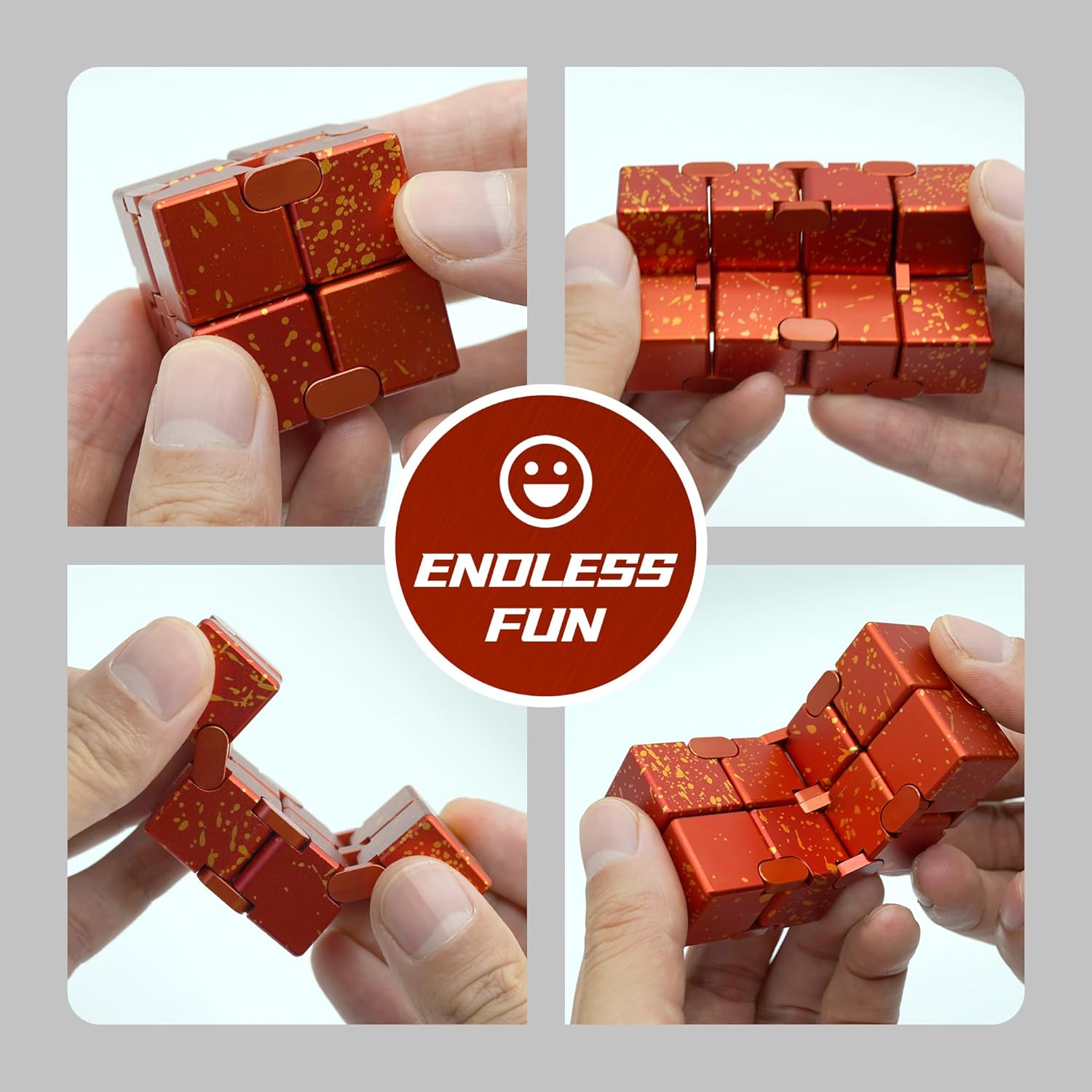 Juguetes para ansiedad, cubo infinito, juguetes de escritorio para TDAH para oficina, alivio del estrés, juguetes de metal para niños, recuerdos de