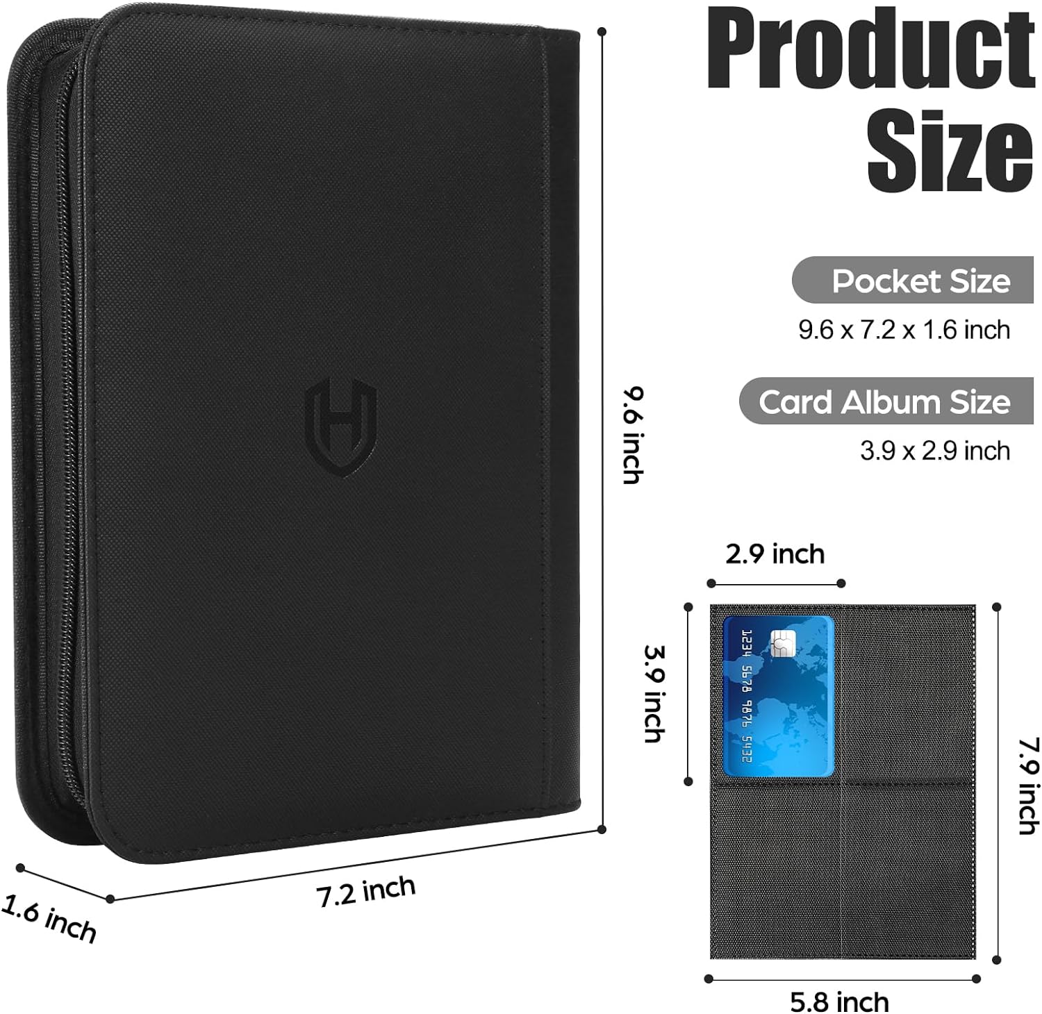 Carpeta de tarjetas coleccionables con mangas, álbum de soporte para coleccionar, capacidad para hasta 288 tarjetas con 36 páginas resistentes,