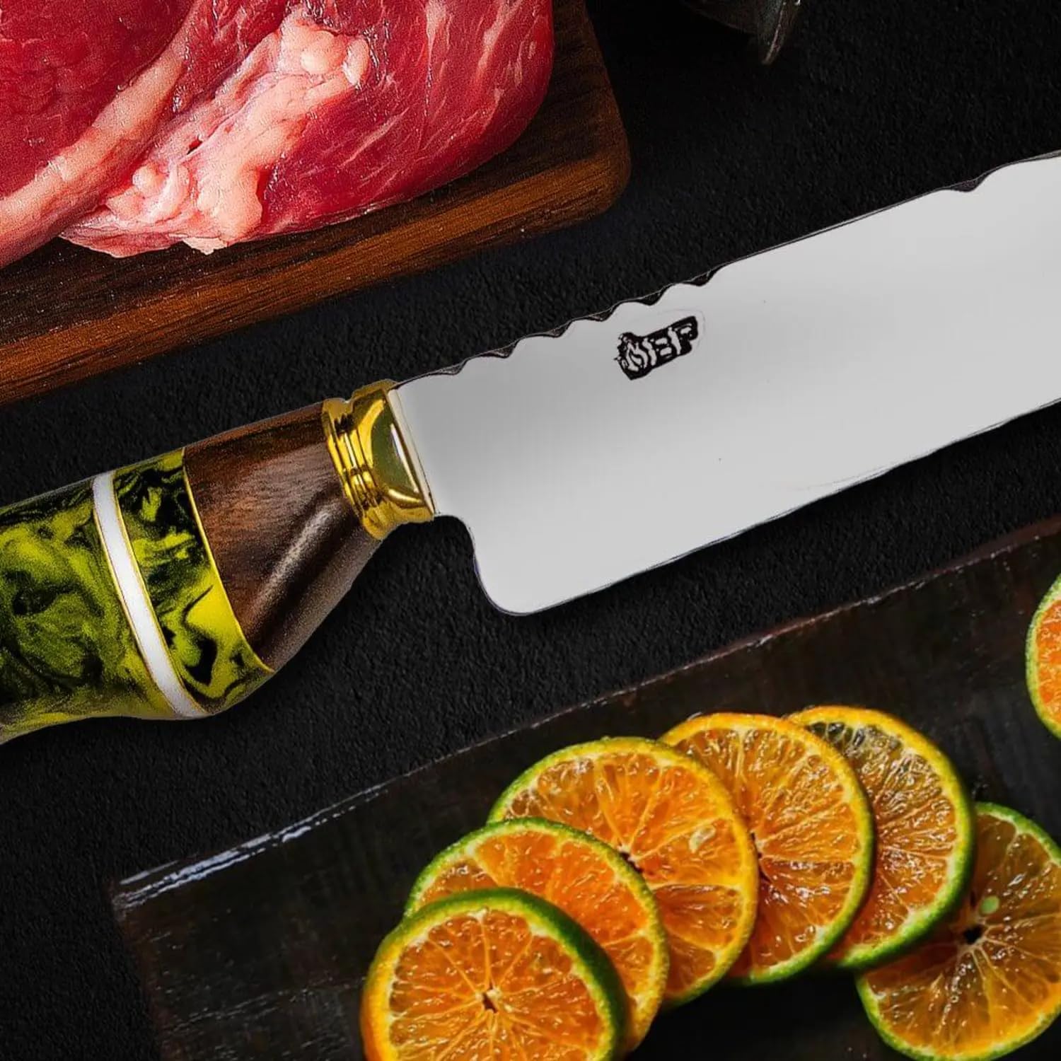 Chef Versatile – Cuchillo tradicional de acero inoxidable (10.0 in), color azul