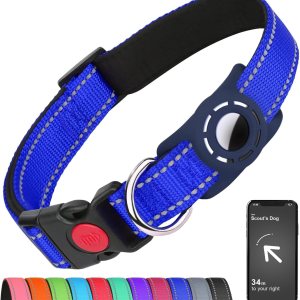 Airtag – Collar de perro para cachorros, collares reflectantes con soporte AirTag, hebilla de bloqueo de seguridad y acolchado suave, collar de Airtag – Collar de perro para cachorros, collares reflectantes con soporte AirTag, hebilla de bloqueo de seguridad y acolchado suave, collar de
