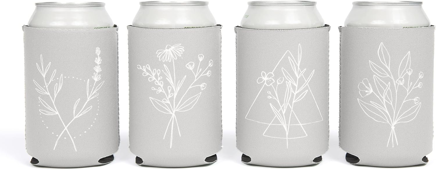 Juego de 10 enfriadores de latas de boda de cerveza – Recuerdos de boda para invitados – Decoraciones de despedida de soltera – Cena de ensayo de