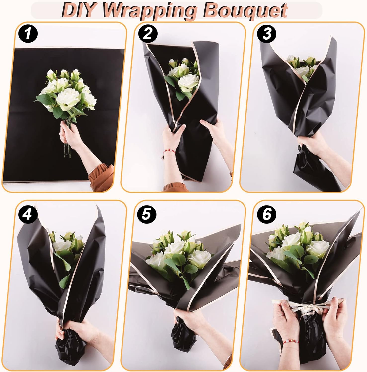 VOWOVOSDAY 20 piezas de papel de regalo de flores, papel de regalo de ramo de flores para el día de San Valentín, suministros de ramo de