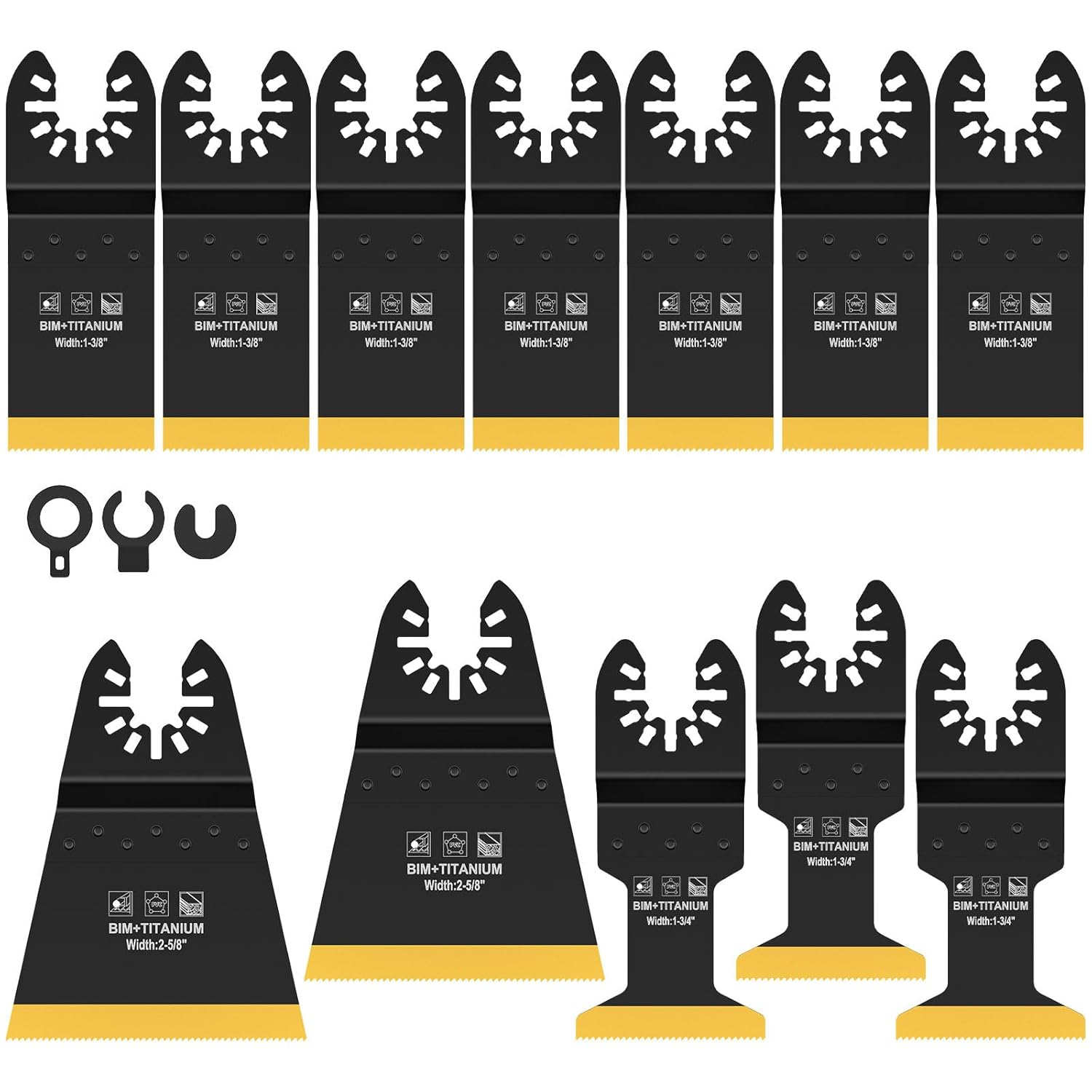 12 hojas de sierra oscilantes de titanio, cuchillas multiherramienta oscilantes de titanio para cortar material duro, clavos de metal de madera y