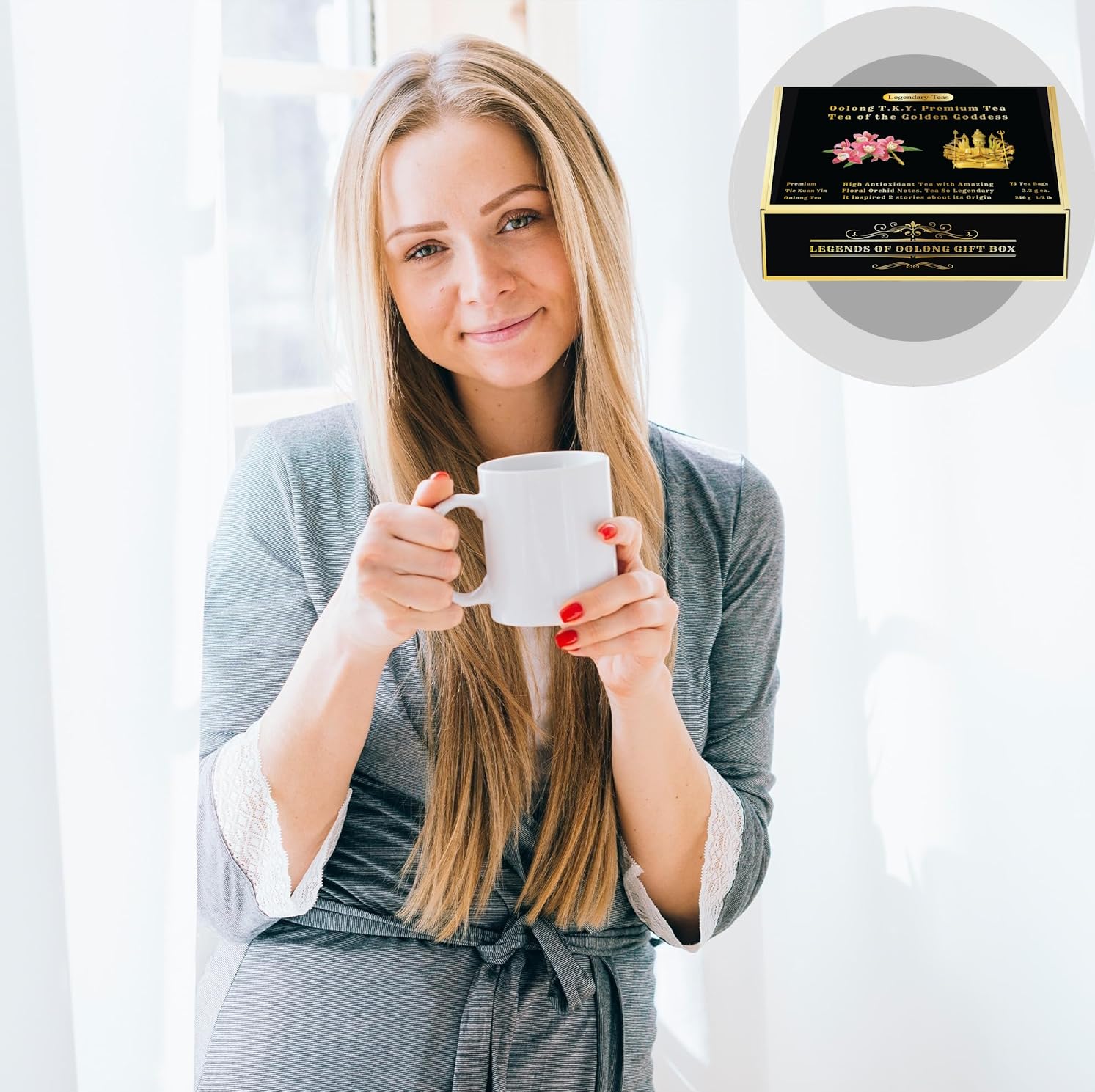 Legendary-Teas Oolong T.K.Y. – Bolsas de té piramidales selladas en bolsas de papel de aluminio (té Oolong T.K.Y, caja de 75 unidades)