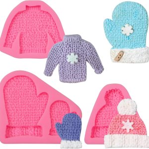 Moldes de arcilla para suéter de punto, 3 paquetes de moldes de chocolate para decoración de pasteles, decoración de cupcakes para Navidad, fiesta Moldes de arcilla para suéter de punto, 3 paquetes de moldes de chocolate para decoración de pasteles, decoración de cupcakes para Navidad, fiesta