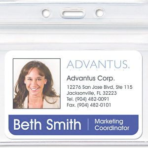 Advantus Portatarjetas horizontales resellables, 2 58″ x 3 34″, transparente, paquete de 50 Advantus Portatarjetas horizontales resellables, 2 58″ x 3 34″, transparente, paquete de 50