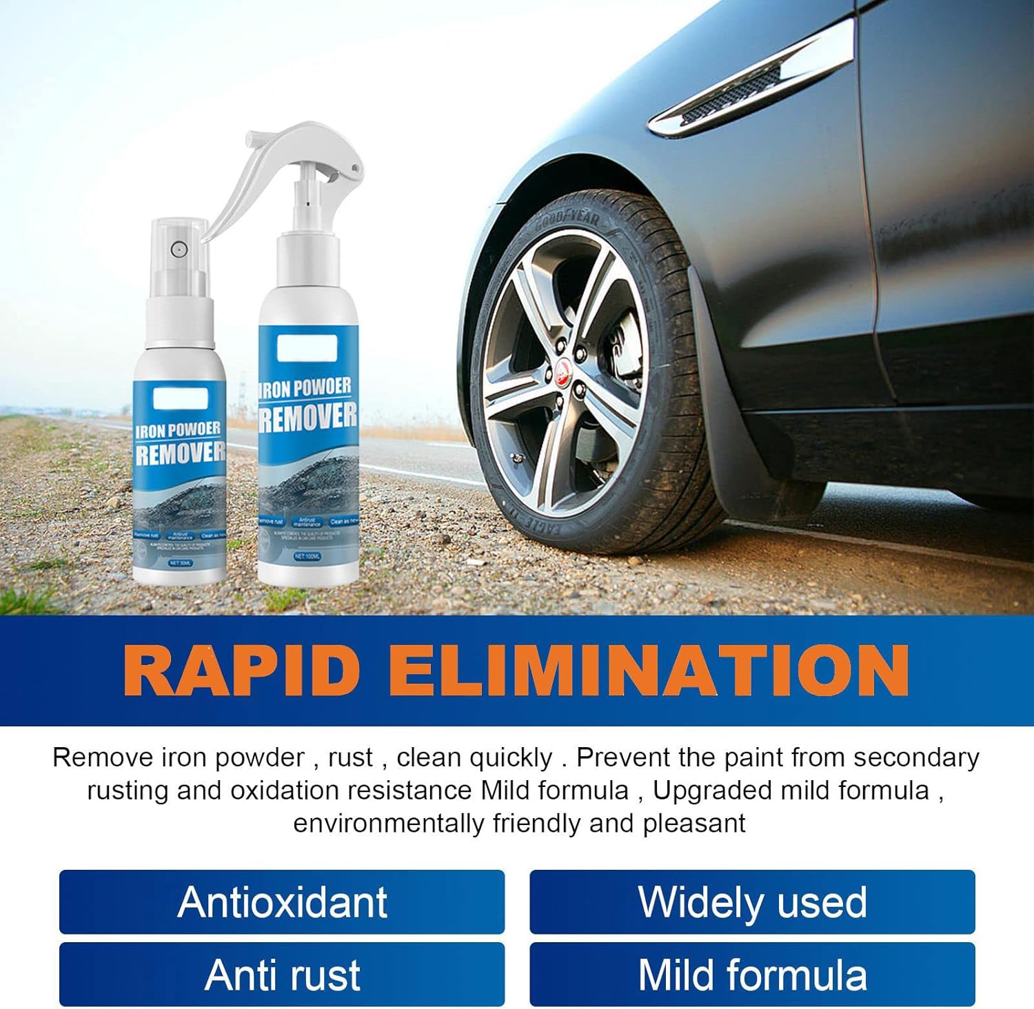 MQSHUHENMY Spray removedor de óxido para automóvil, 3.5 onzas líquidas, aerosol inhibidor de óxido, removedor de óxido para automóvil, aerosol de