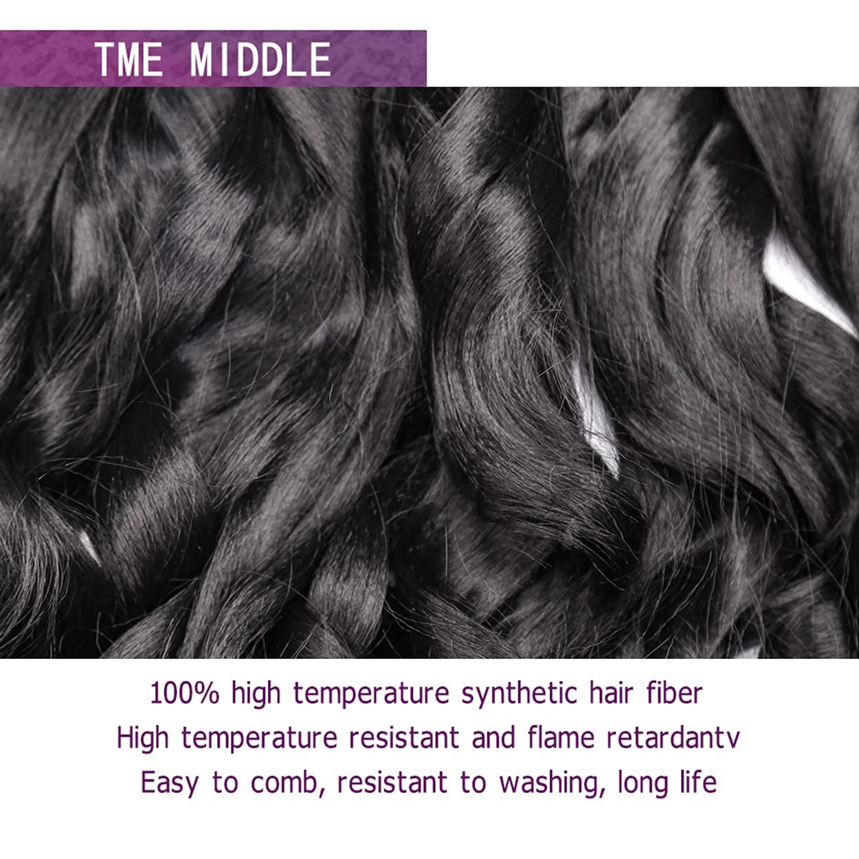 Amir Hair 8 paquetes de extensiones de cabello sintético rizado francés de 26 pulgadas, preestiradas (1b#)