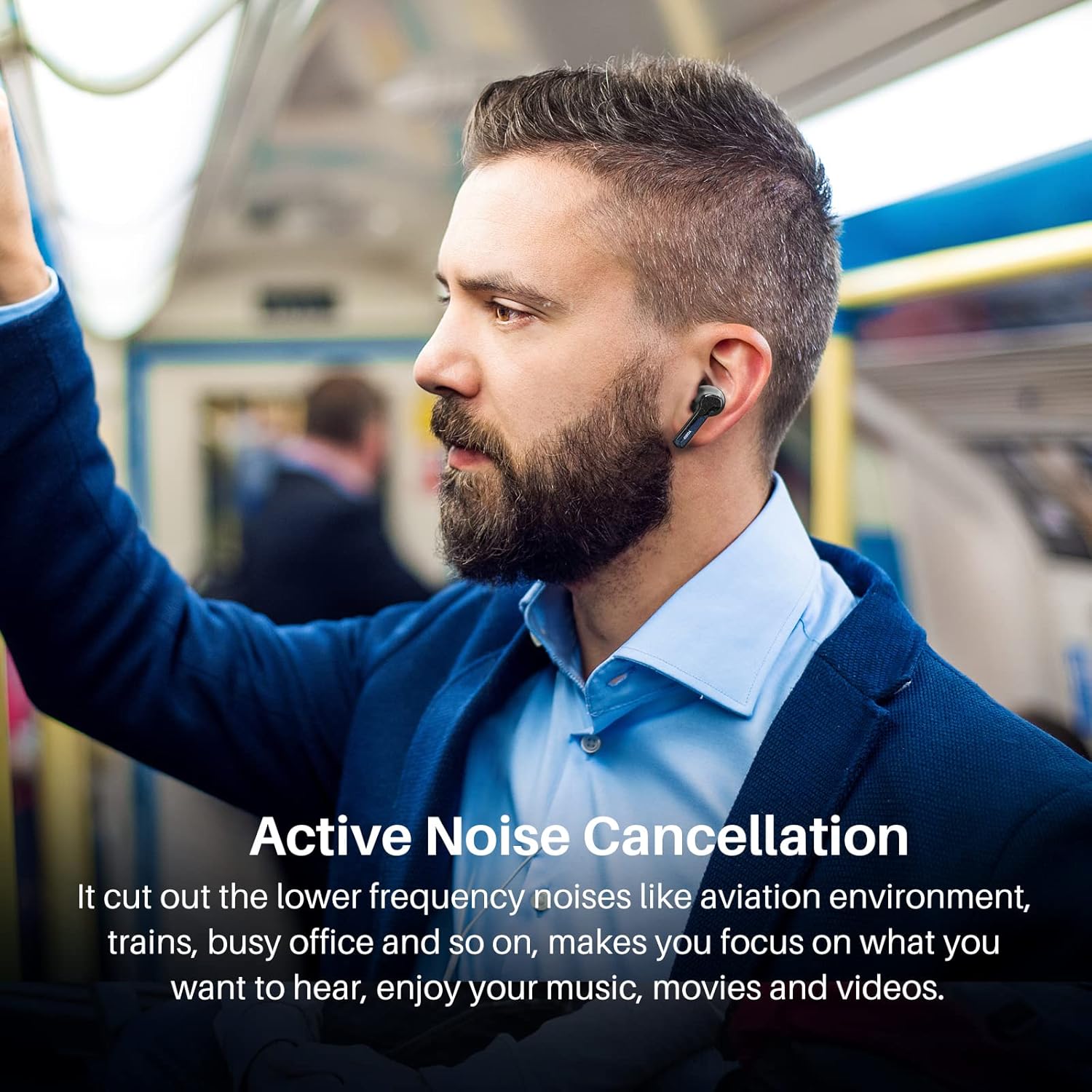 TOZO NC2 – Audífonos intraauriculares inalámbricos con cancelación activa de ruido, auriculares inalámbricos ANC con detección en el oído,