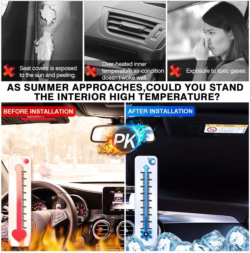 KUST Parasol para parabrisas para GMC Sierra 1500 2500 3500 2019-2024, accesorios para ventana, protector de visera solar, plegable, bloquea los
