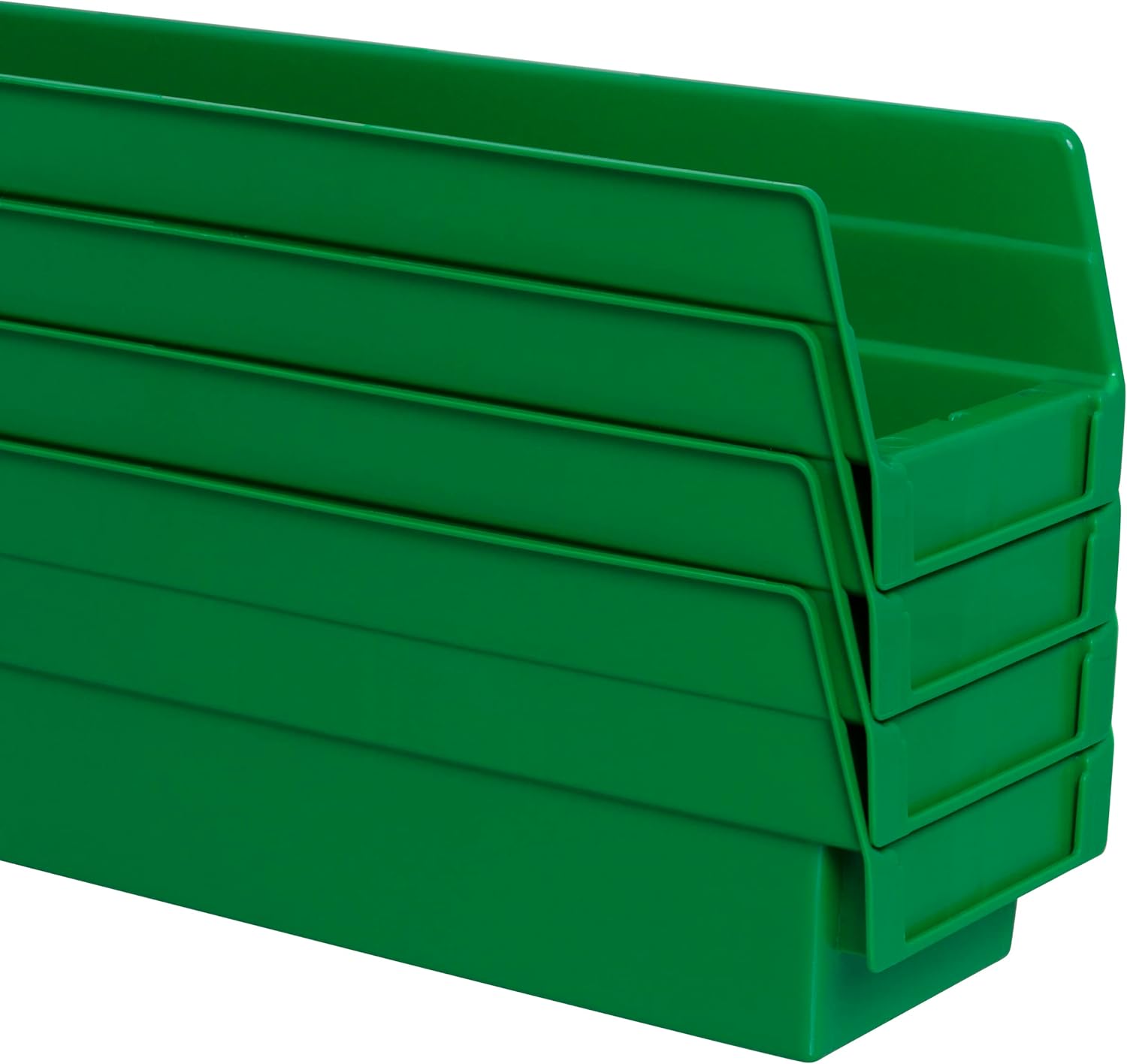 Akro-Mils 30124 – Caja de plástico para estantes anidados (24 x 4 x 4 pulgadas), verde, (paquete de 12)