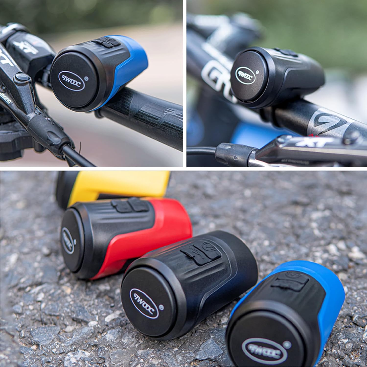 kimairy Campana de bicicleta eléctrica, alarma antirrobo de 125 db, bocina de bicicleta eléctrica para adultos con 1 modos de sonido, batería