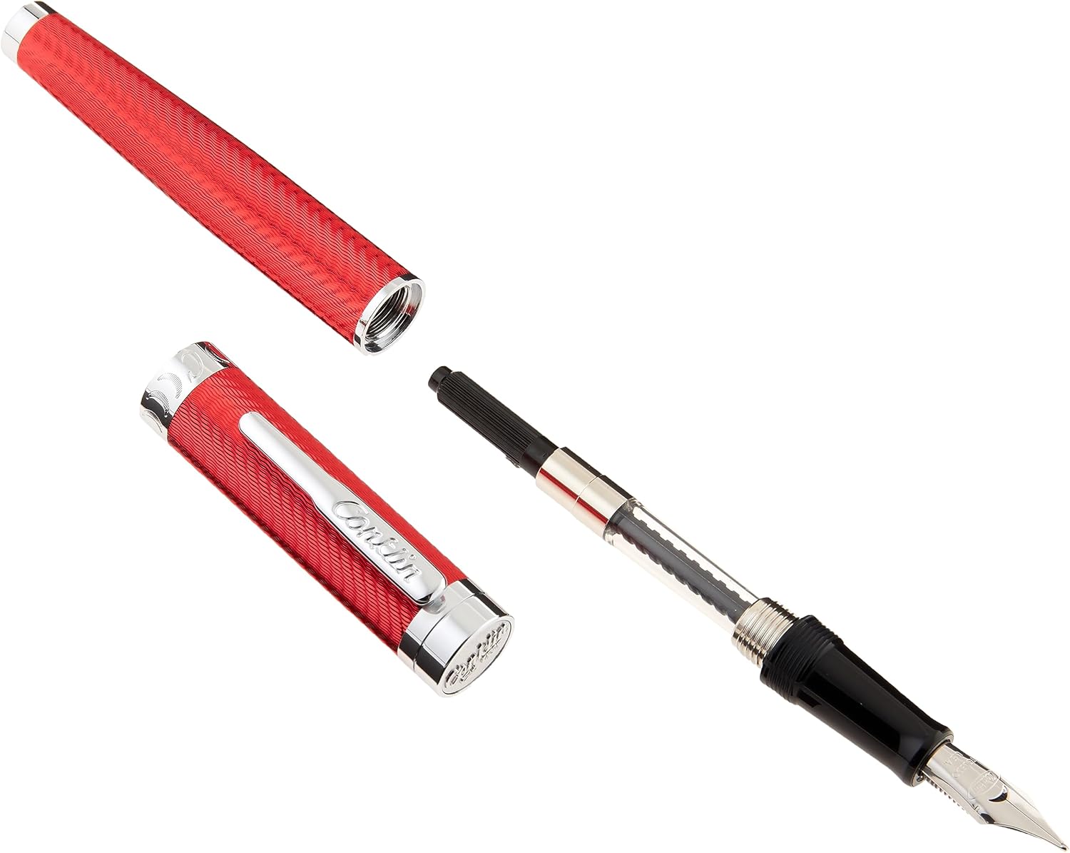 Conklin Herringbone Signature Pluma Estilográfica Rojo – B