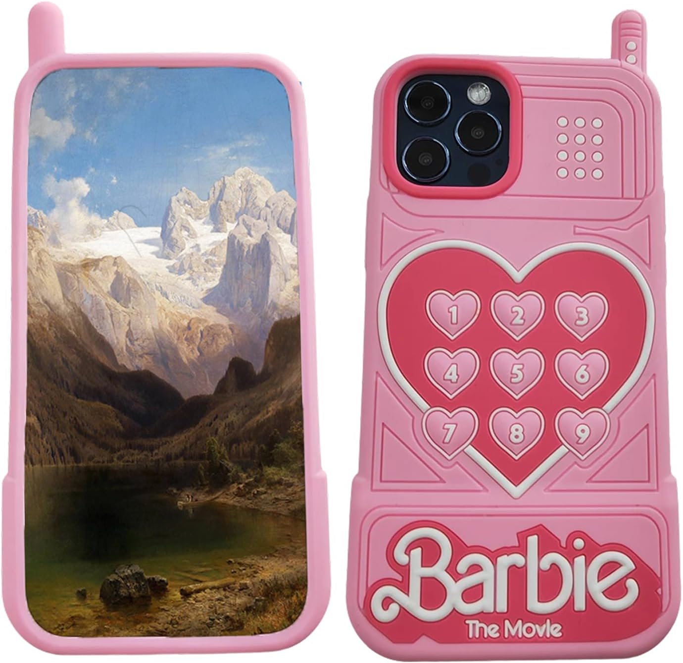 Funda adecuada para iPhone 12 Pro Max, bonita forma de teléfono rosa, silicona suave, TPU a prueba de golpes, funda protectora para iPhone 12 Pro