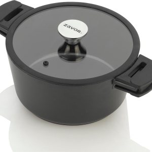 Zavor Horno holandés Noir de 5 cuartos de galón, aluminio fundido de alta calidad con revestimiento de cerámica antiadherente a base de titanio y Zavor Horno holandés Noir de 5 cuartos de galón, aluminio fundido de alta calidad con revestimiento de cerámica antiadherente a base de titanio y