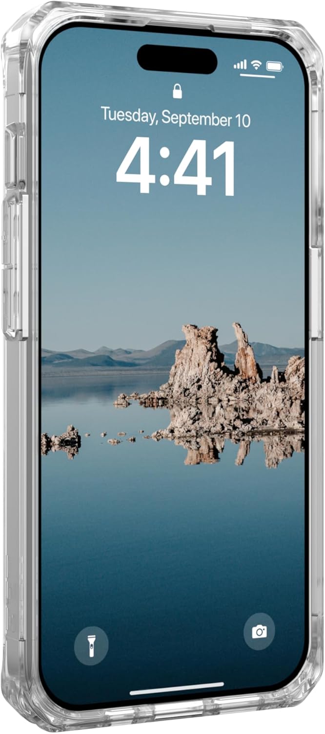 URBAN ARMOR GEAR UAG – Funda diseñada para iPhone 15 Pro Plyo IceSilver de 6.1 pulgadas, compatible con MagSafe Bundle con cordón UAG Paracord