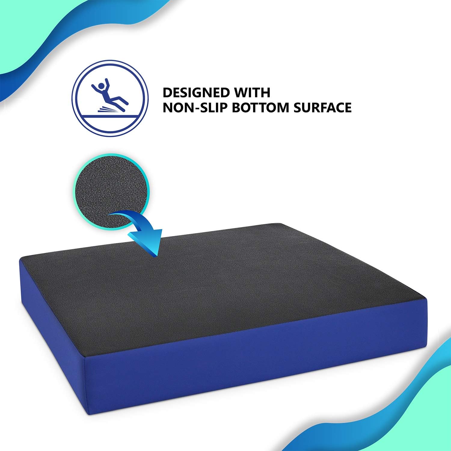 NYOrtho Cojín de gel y espuma viscoelástica para silla de ruedas, resistente al agua, antideslizante, cómodo cojín de asiento para aliviar el dolor