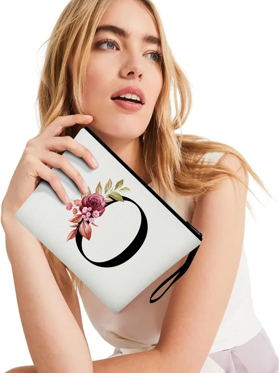 Vavabox A-Z Bolsa de maquillaje personalizada, regalos de cumpleaños para mujeres y madres, regalos para mejor amiga, bolsa de cosméticos para novia