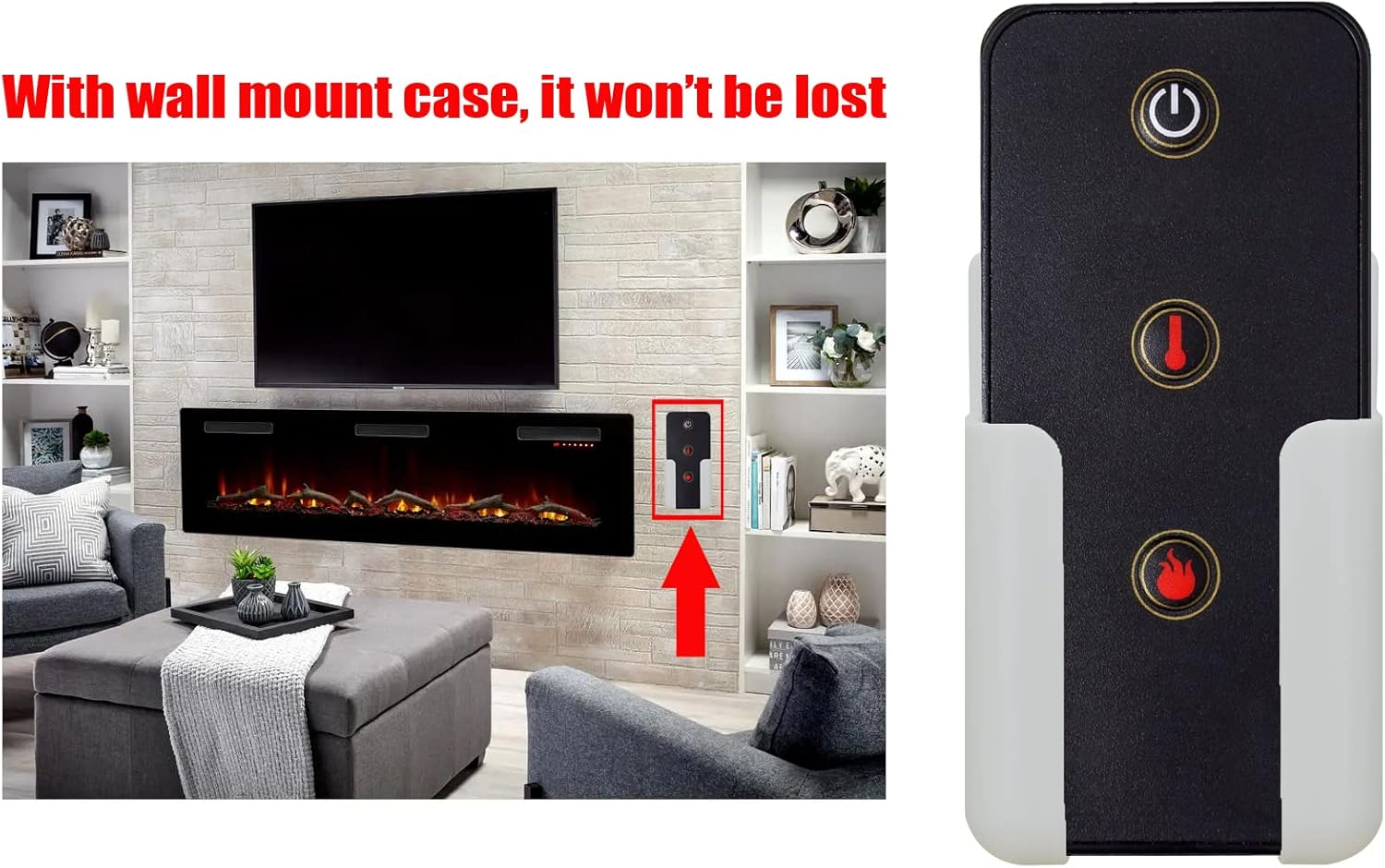 Mando a distancia de repuesto para Pleasant Hearth 23-700-712 JY-3A LH-24 23-600-320 3D Calentador eléctrico de chimenea interior
