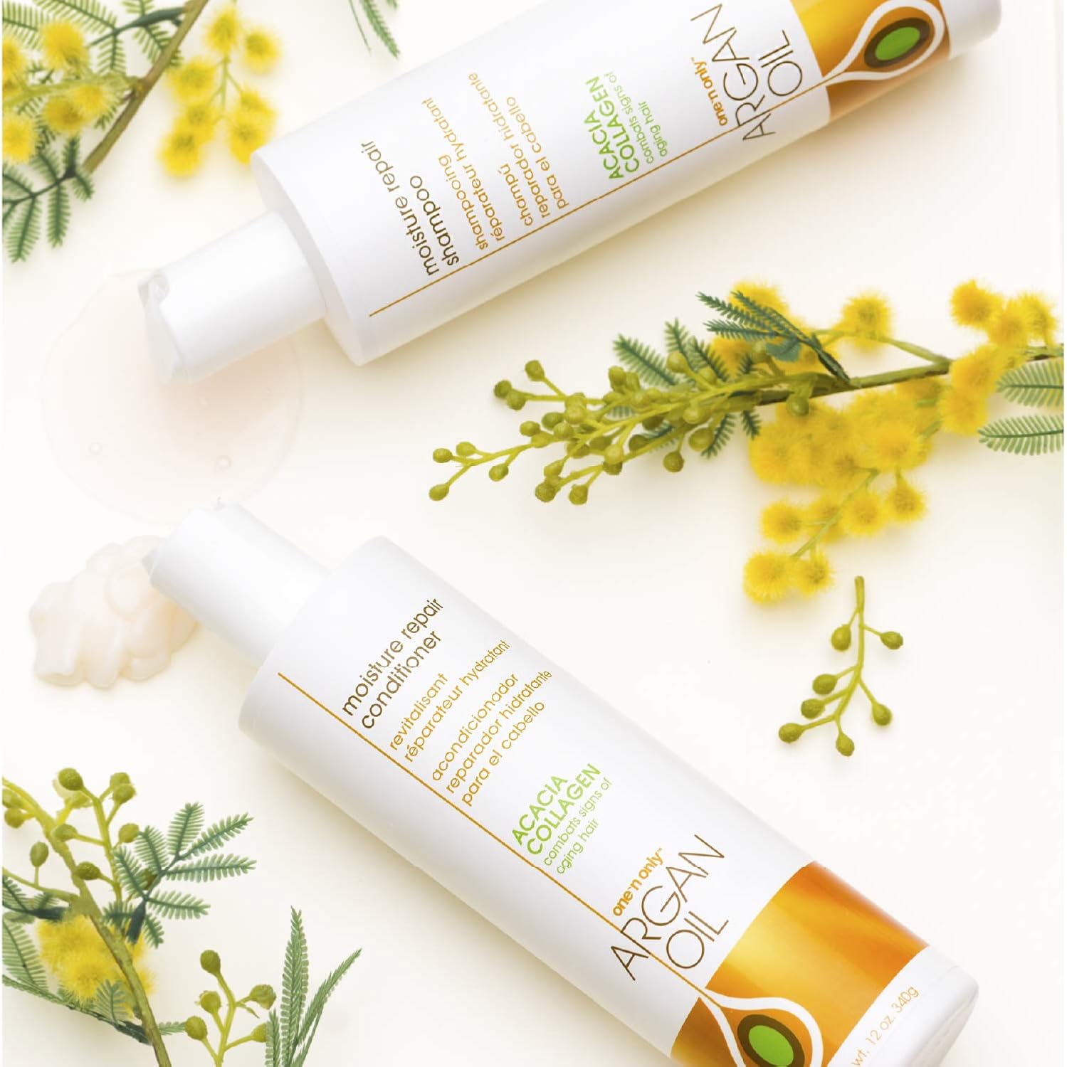 One ‘n Only Acondicionador reparador de humedad de aceite de argán, ayuda a desenredar y suavizar la cutícula del cabello dañada para mejorar la