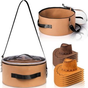 Paquete de 2 cajas de almacenamiento para sombreros con tapa, caja plegable de fieltro de 15 pulgadas, organizador redondo para sombreros de viaje, Paquete de 2 cajas de almacenamiento para sombreros con tapa, caja plegable de fieltro de 15 pulgadas, organizador redondo para sombreros de viaje,