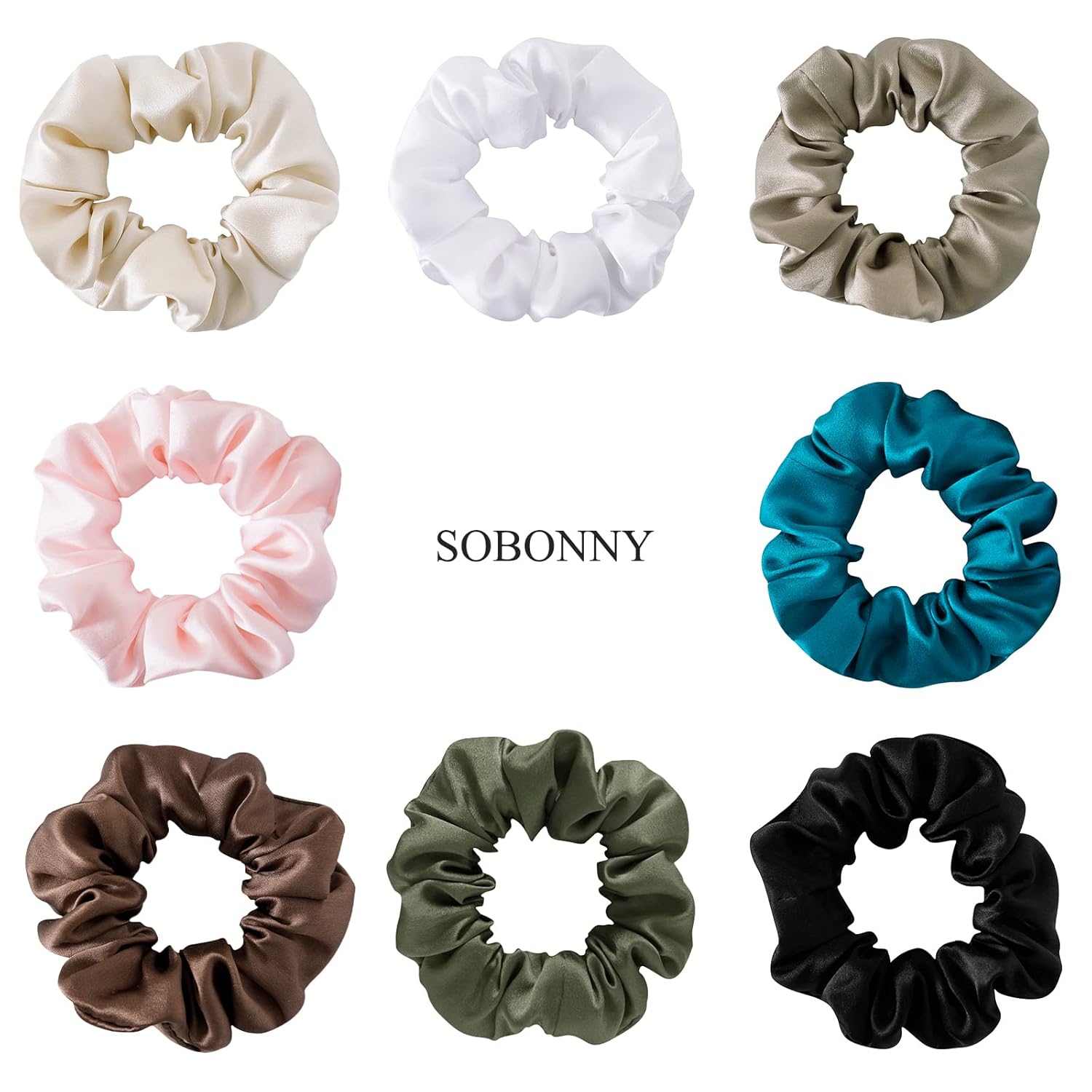 Coleteros de seda para mujer, 100% seda de morera, paquete de 3 bandas elásticas para el cabello para dormir el cabello, sin daños, accesorios