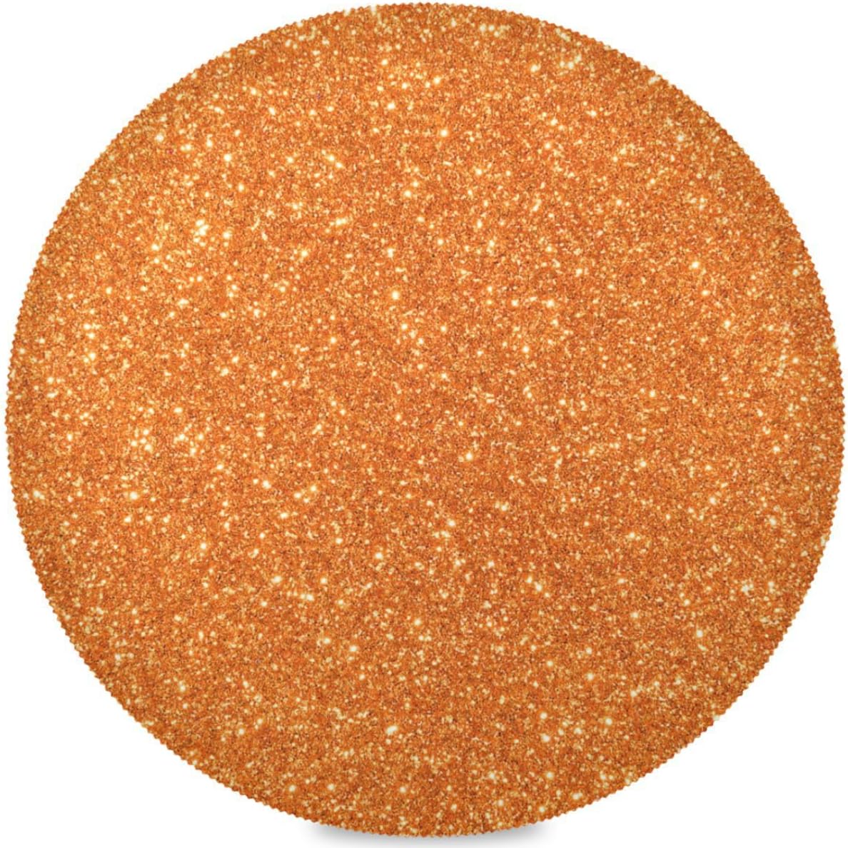 Juego de 6 manteles individuales redondos con purpurina de color naranja brillante para cocina, para decoración de fiestas del hogar, vacaciones, 15