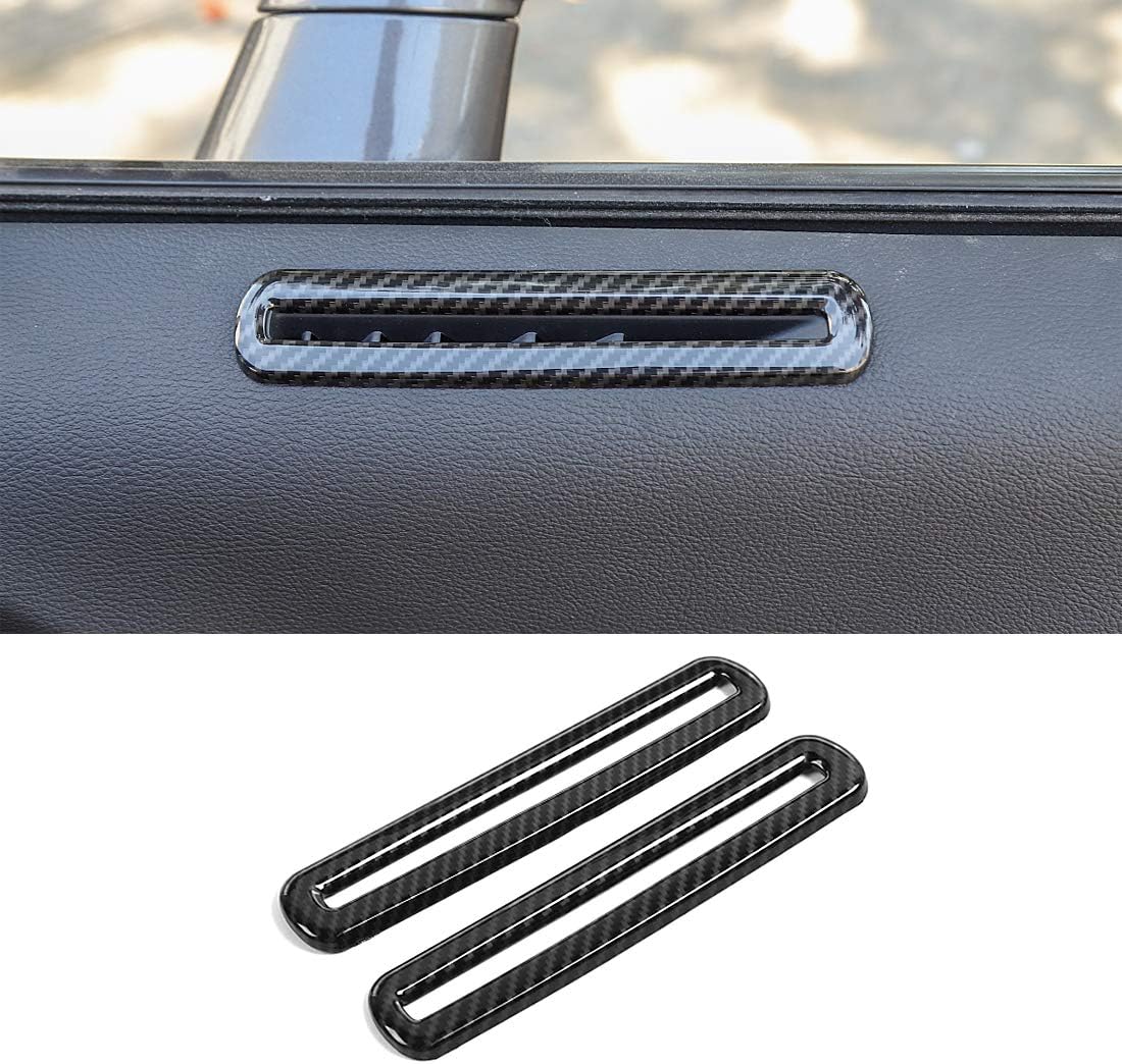 GZXinWei Cubierta de salida de salida de aire de puerta interior de fibra de carbono para Dodge Challenger 2015-2020 Adhesivo para panel interior