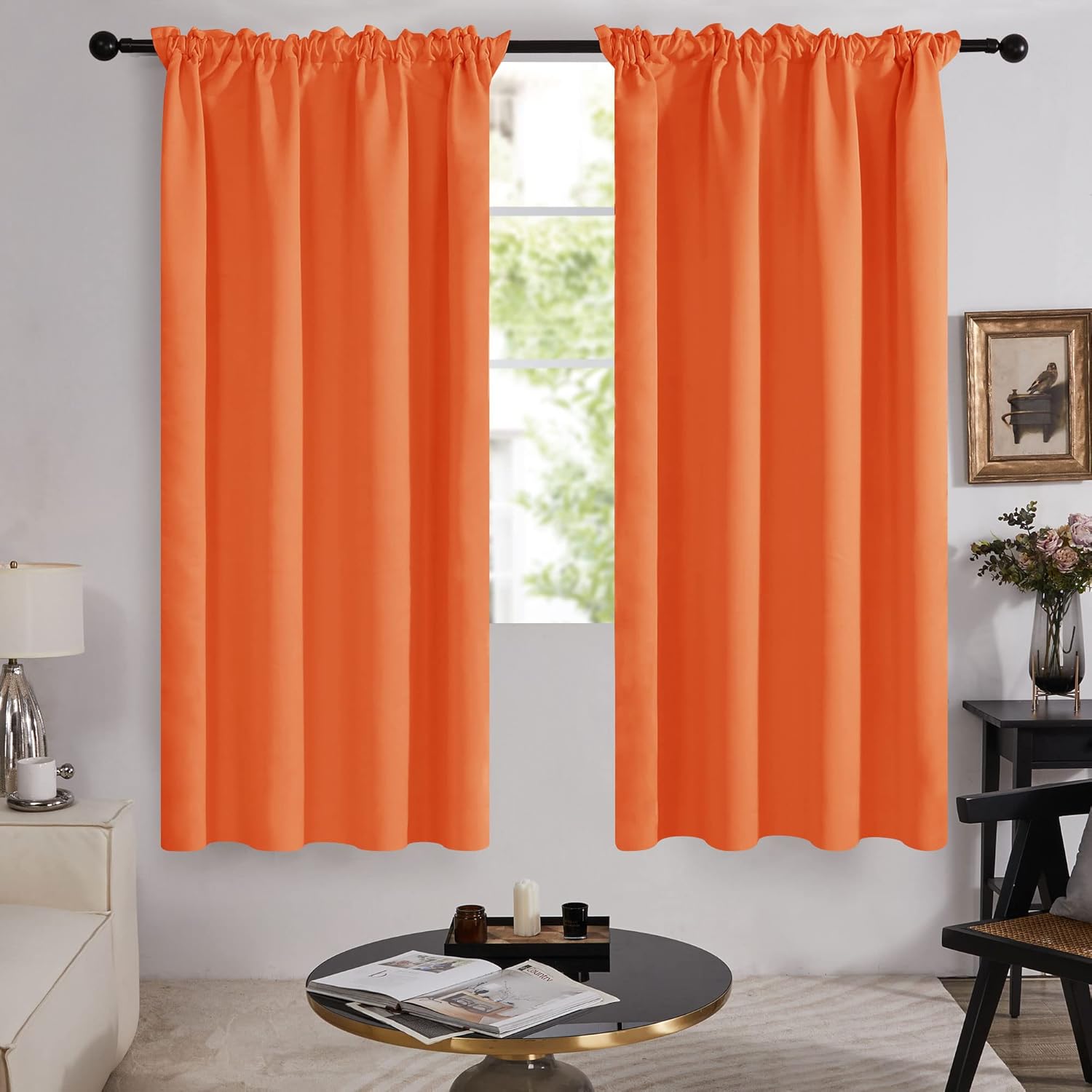 Deconovo Cortinas para sala de estar, opacas, con forro, aislamiento térmico y resistentes, insonorizadas, para interiores y exteriores, 42 pulgadas