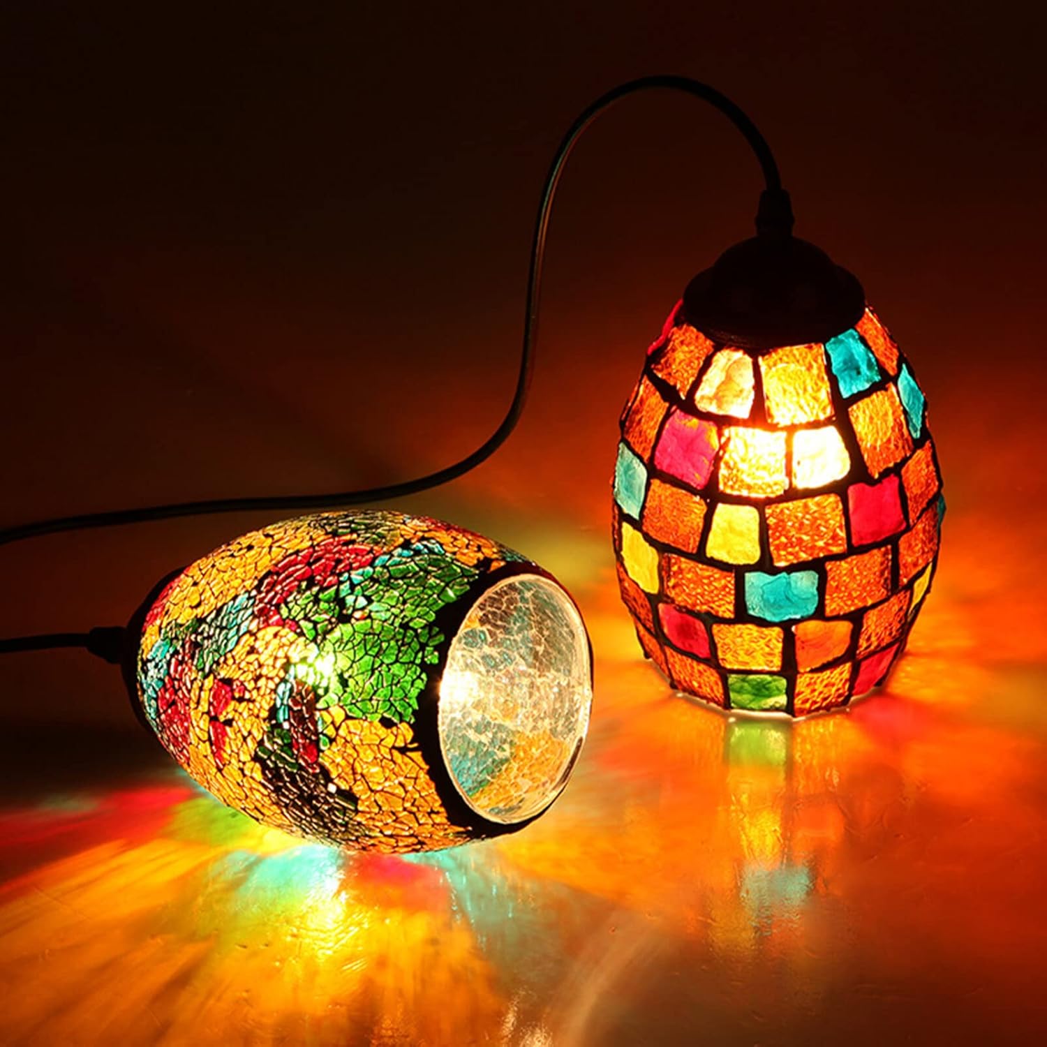 DOITOOL Pantalla de pared de vitral, pantalla de mosaico, pantalla de luz de pie, pantallas de lámpara de pie de vidrio, pantalla colgante vintage